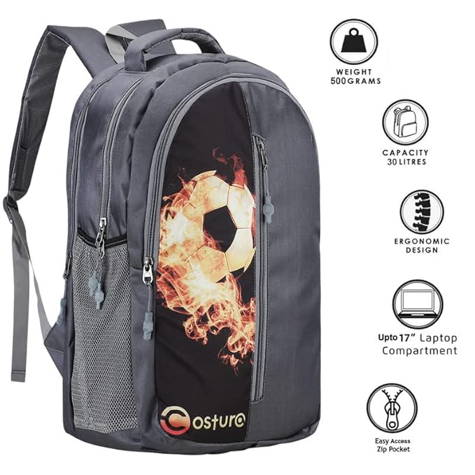Costura Printed Backpack/Laptop Bag for Men Women Boys Girls, Bag For Office, School, College, Casual, Fit Upto 15.6" Laptops, Water Resistant & Lightweight Outdoor Travel Bag-30 Liter-2