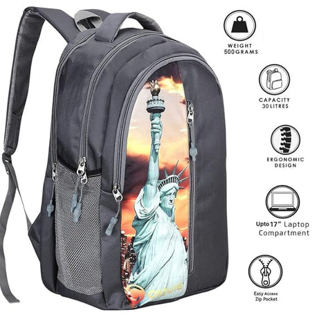 Costura Printed Backpack/Laptop Bag for Men Women Boys Girls, Bag For Office, School, College, Casual, Fit Upto 15.6" Laptops, Water Resistant & Lightweight Outdoor Travel Bag-30 Liter-4