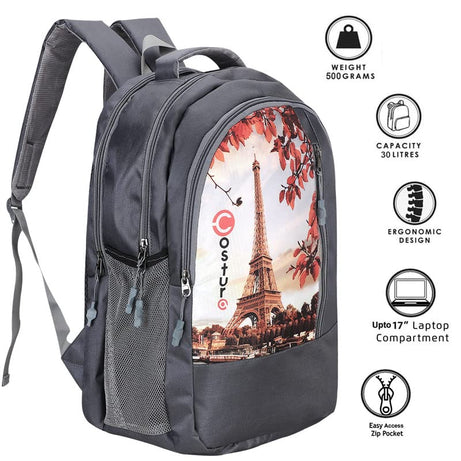 Costura Printed Backpack/Laptop Bag for Men Women Boys Girls, Bag For Office, School, College, Casual, Fit Upto 15.6" Laptops, Water Resistant & Lightweight Outdoor Travel Bag-30 Liter