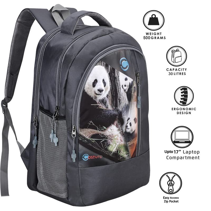 Costura Printed Backpack/Laptop Bag for Men Women Boys Girls, Bag For Office, School, College, Casual, Fit Upto 15.6" Laptops, Water Resistant & Lightweight Outdoor Travel Bag-30 Liter