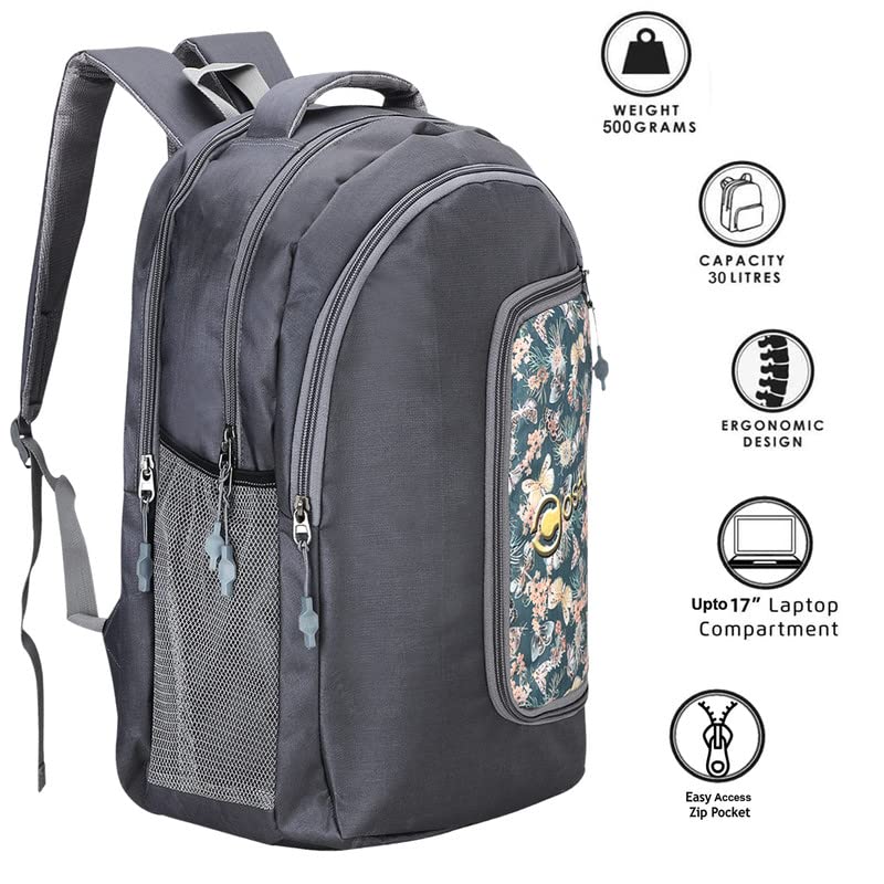 Costura Printed Backpack/Laptop Bag for Men Women Boys Girls, Bag For Office, School, College, Casual, Fit Upto 15.6" Laptops, Water Resistant & Lightweight Outdoor Travel Bag-30 Liter