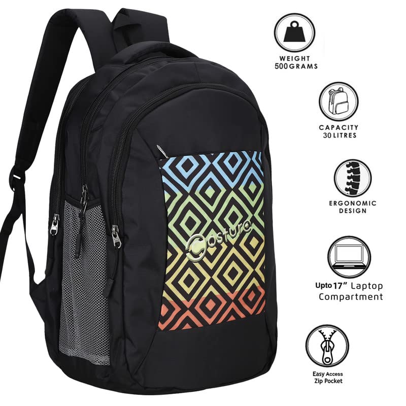 Costura Printed Backpack/Laptop Bag for Men Women Boys Girls, Bag For Office, School, College, Casual, Fit Upto 15.6" Laptops, Water Resistant & Lightweight Outdoor Travel Bag-30 Liter