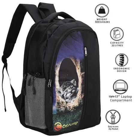 Costura Printed Backpack/Laptop Bag for Men Women Boys Girls, Bag For Office, School, College, Casual, Fit Upto 15.6" Laptops, Water Resistant & Lightweight Outdoor Travel Bag-30 Liter