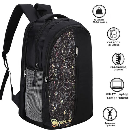 Costura Printed Backpack/Laptop Bag for Men Women Boys Girls, Bag For Office, School, College, Casual, Fit Upto 15.6" Laptops, Water Resistant & Lightweight Outdoor Travel Bag-30 Liter