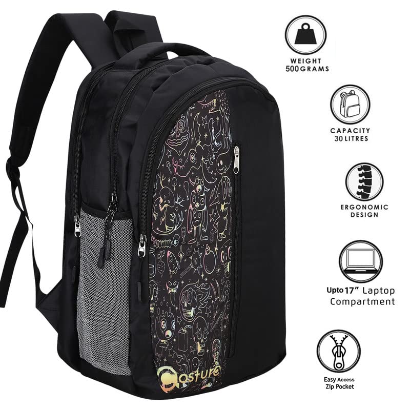 Costura Printed Backpack/Laptop Bag for Men Women Boys Girls, Bag For Office, School, College, Casual, Fit Upto 15.6" Laptops, Water Resistant & Lightweight Outdoor Travel Bag-30 Liter