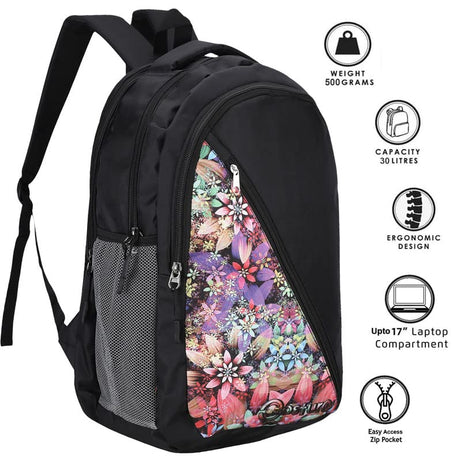 Costura Printed Backpack/Laptop Bag for Men Women Boys Girls, Bag For Office, School, College, Casual, Fit Upto 15.6" Laptops, Water Resistant & Lightweight Outdoor Travel Bag-30 Liter