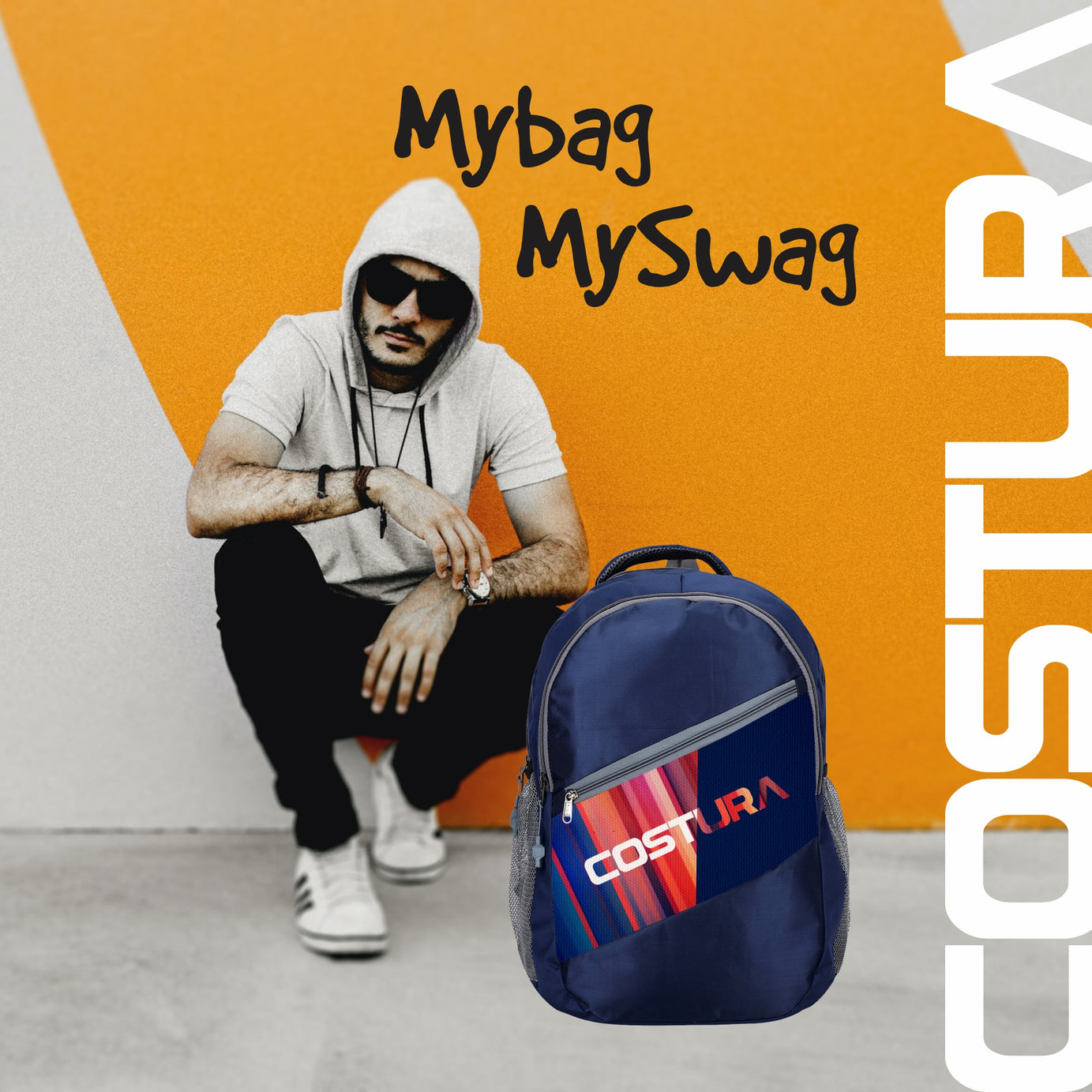 Costura Printed Backpack/Laptop Bag for Men Women Boys Girls, Bag For Office, School, College, Casual, Fit Upto 15.6" Laptops, Water Resistant & Lightweight Outdoor Travel Bag-30 Liter