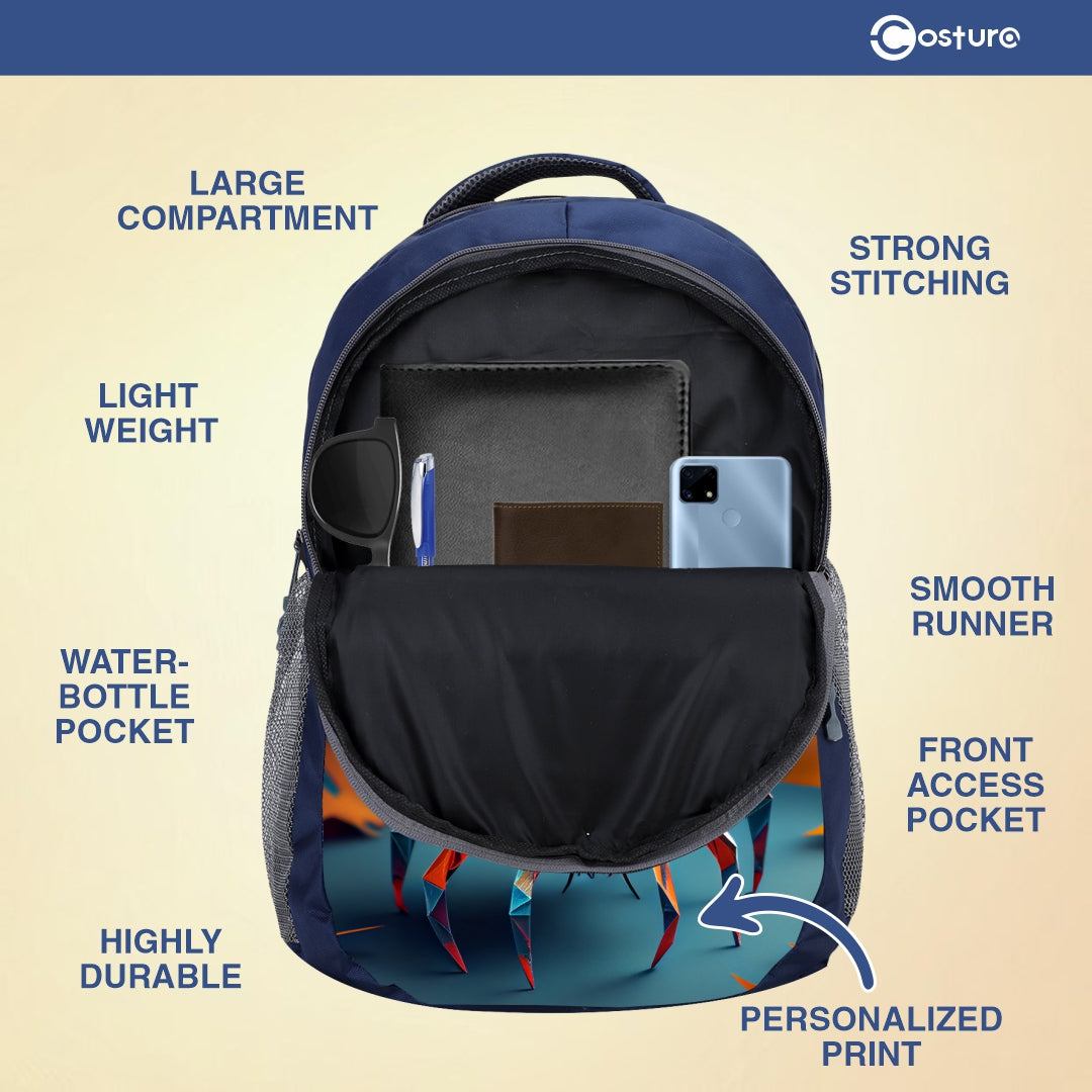 Costura personlised Print Backpack/Laptop Bag for Men Women Boys Girls, Bag For Office, School, College, Casual, Fit Upto 15.6" Laptops, Water Resistant & Lightweight Outdoor Travel Bag-30 Liter