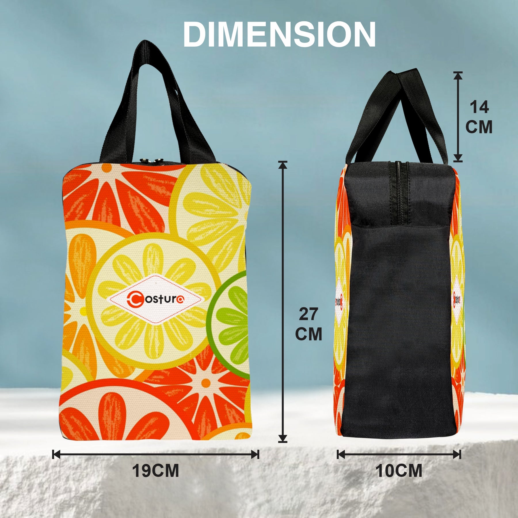 MY FAV Costura Polyester Lunch Bags for Men & Women, Waterproof Carry On Tote Tiffin Bag for Travel, Office, Picnic, Camping Outdoor, College & School, Durable and Lightweight Bag