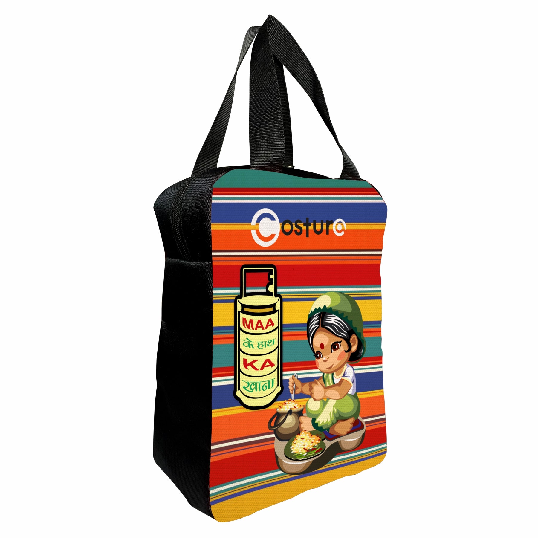 MY FAV Costura Polyester Lunch Bags for Men & Women, Waterproof Carry On Tote Tiffin Bag for Travel, Office, Picnic, Camping Outdoor, College & School, Durable and Lightweight Bag