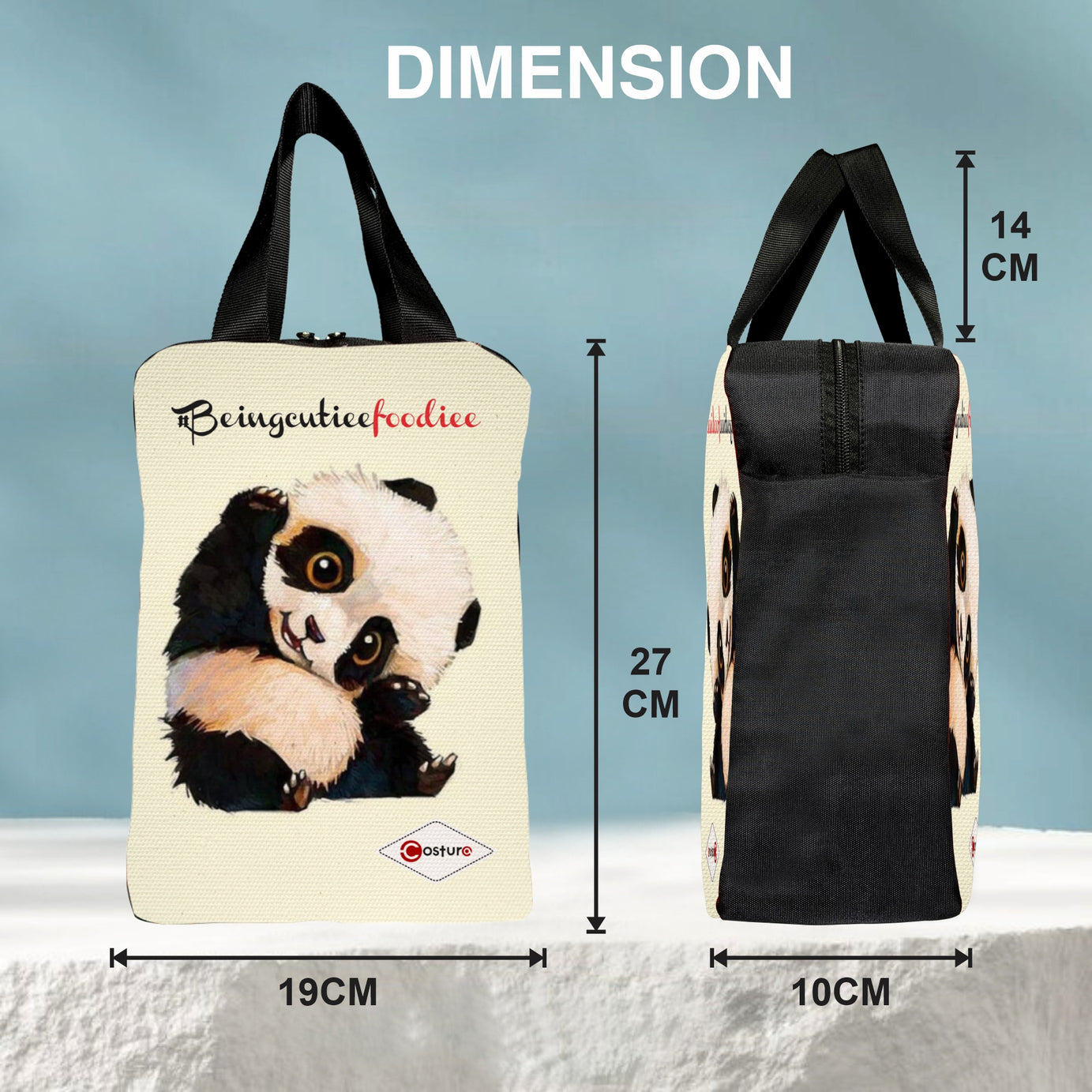 MY FAV Costura Polyester Lunch Bags for Men & Women, Waterproof Carry On Tote Tiffin Bag for Travel, Office, Picnic, Camping Outdoor, College & School, Durable and Lightweight Bag