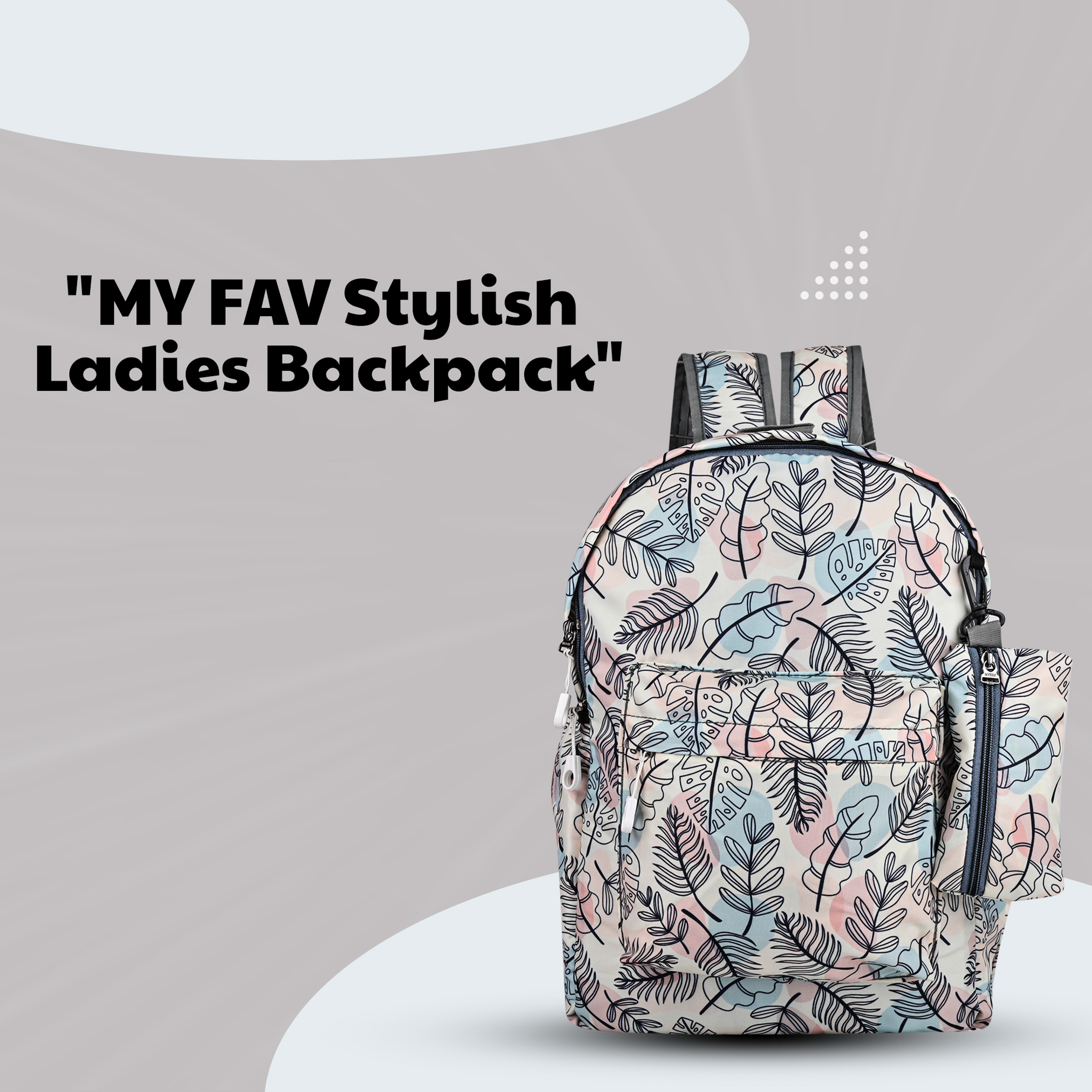 MY FAV 15L Digital Printed 2 Compartment With Pouch | Bottle Pocket | Best Stylish Lightweight Spacious Waterproof Backpack for Children Boys And Girls | Casual/Picnic/Tuition/School Bag