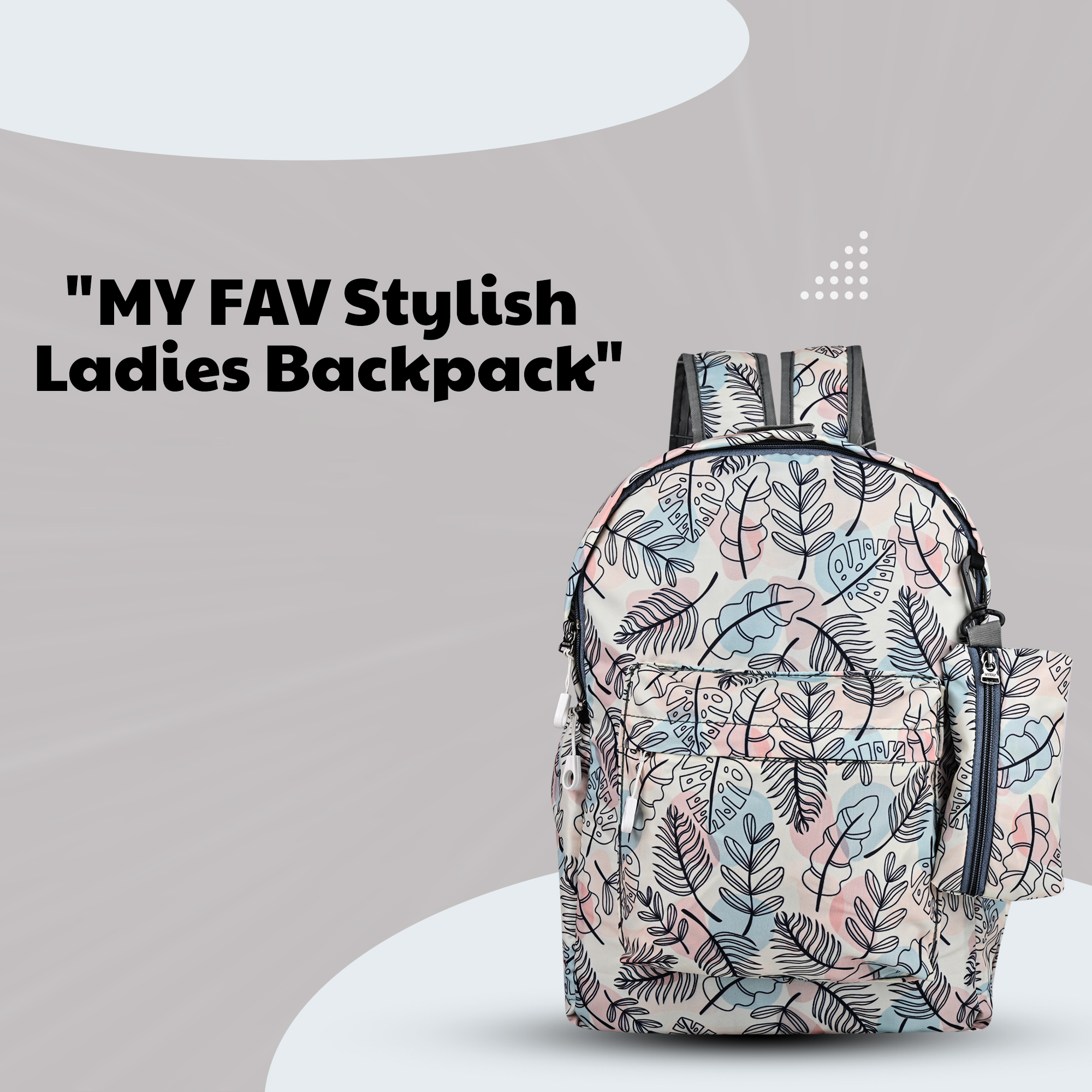 MY FAV 15L Digital Printed 2 Compartment With Pouch | Bottle Pocket | Best Stylish Lightweight Spacious Waterproof Backpack for Children Boys And Girls | Casual/Picnic/Tuition/School Bag