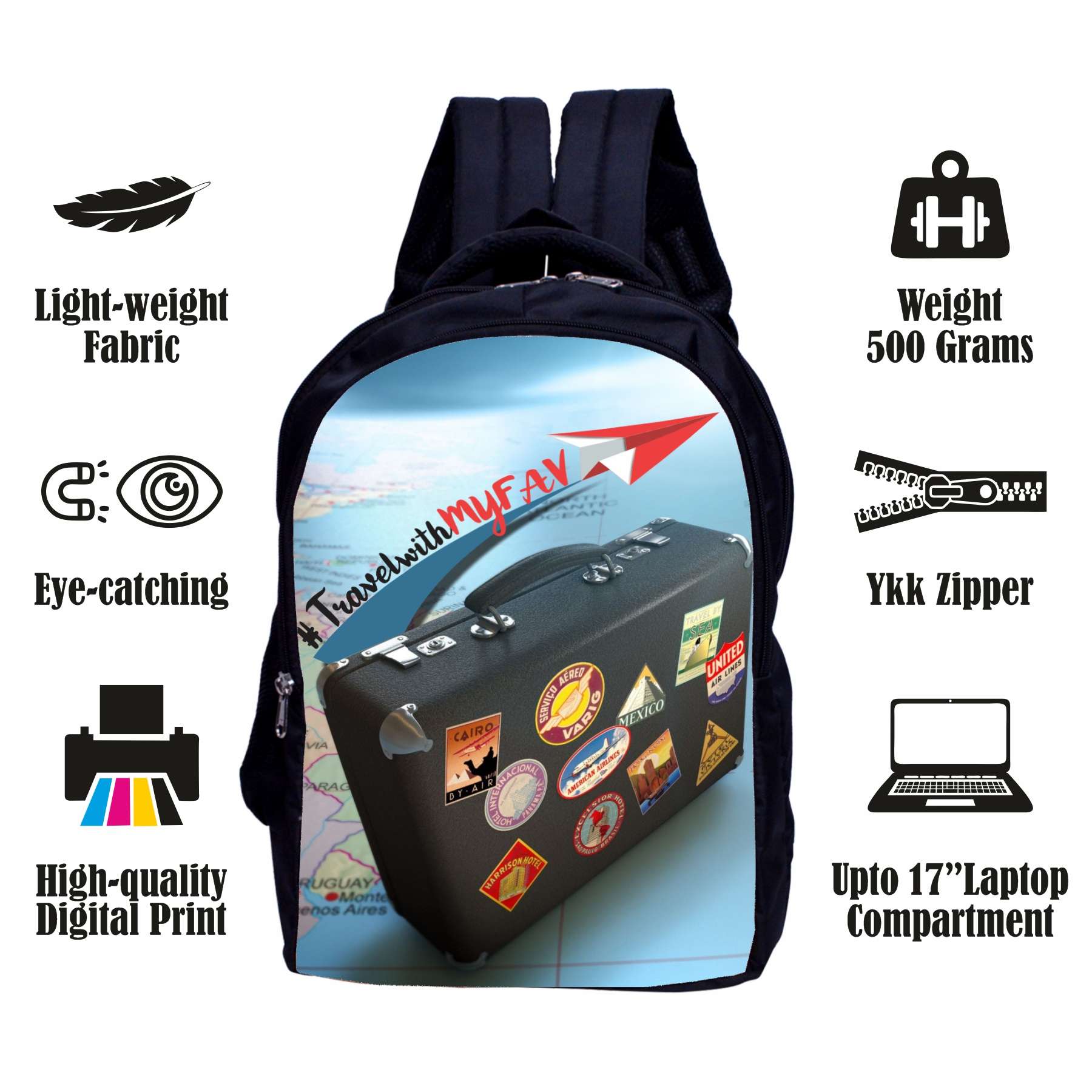 MY FAV Travel Backpack Waterproof Bag Pack for Men/Women