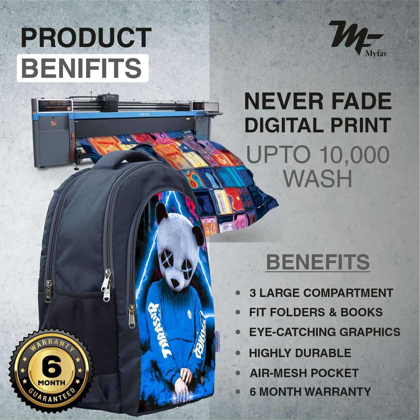 Adventure Backpack - Panda face Print