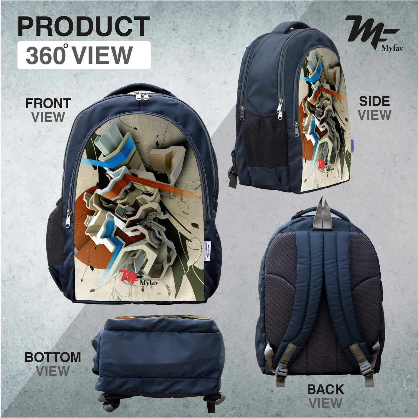 MY FAV Digital Print Backpack with Laptop compartment for Men Women 30 L Laptop Backpack