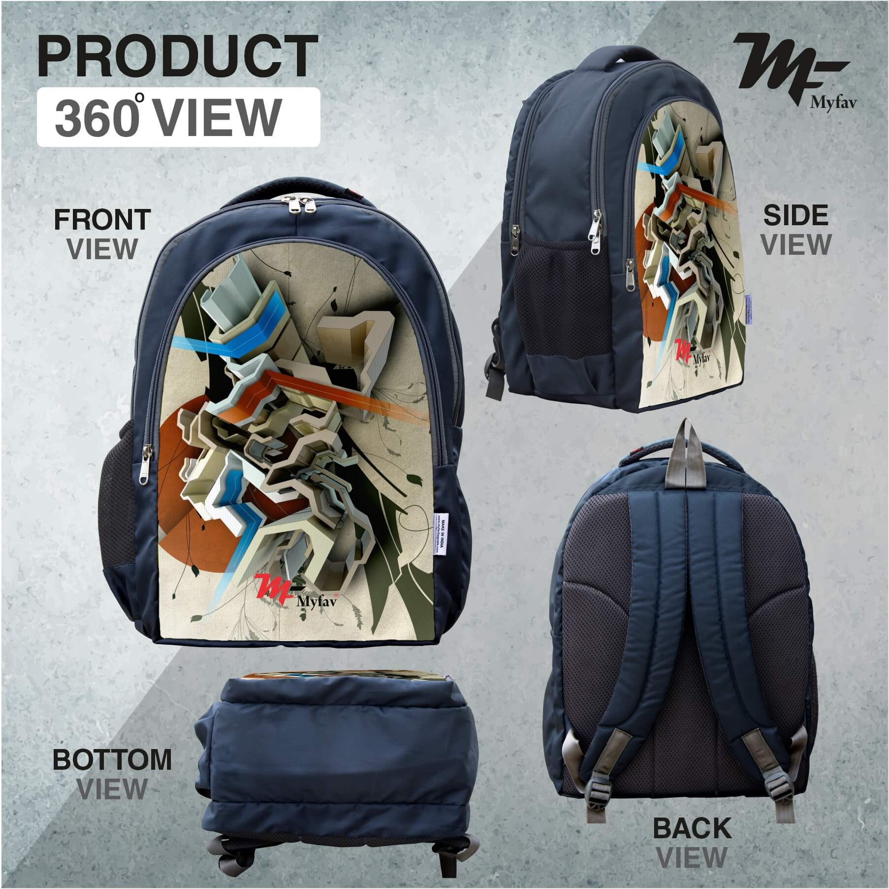 MY FAV Digital Print Backpack with Laptop compartment for Men Women 30 L Laptop Backpack