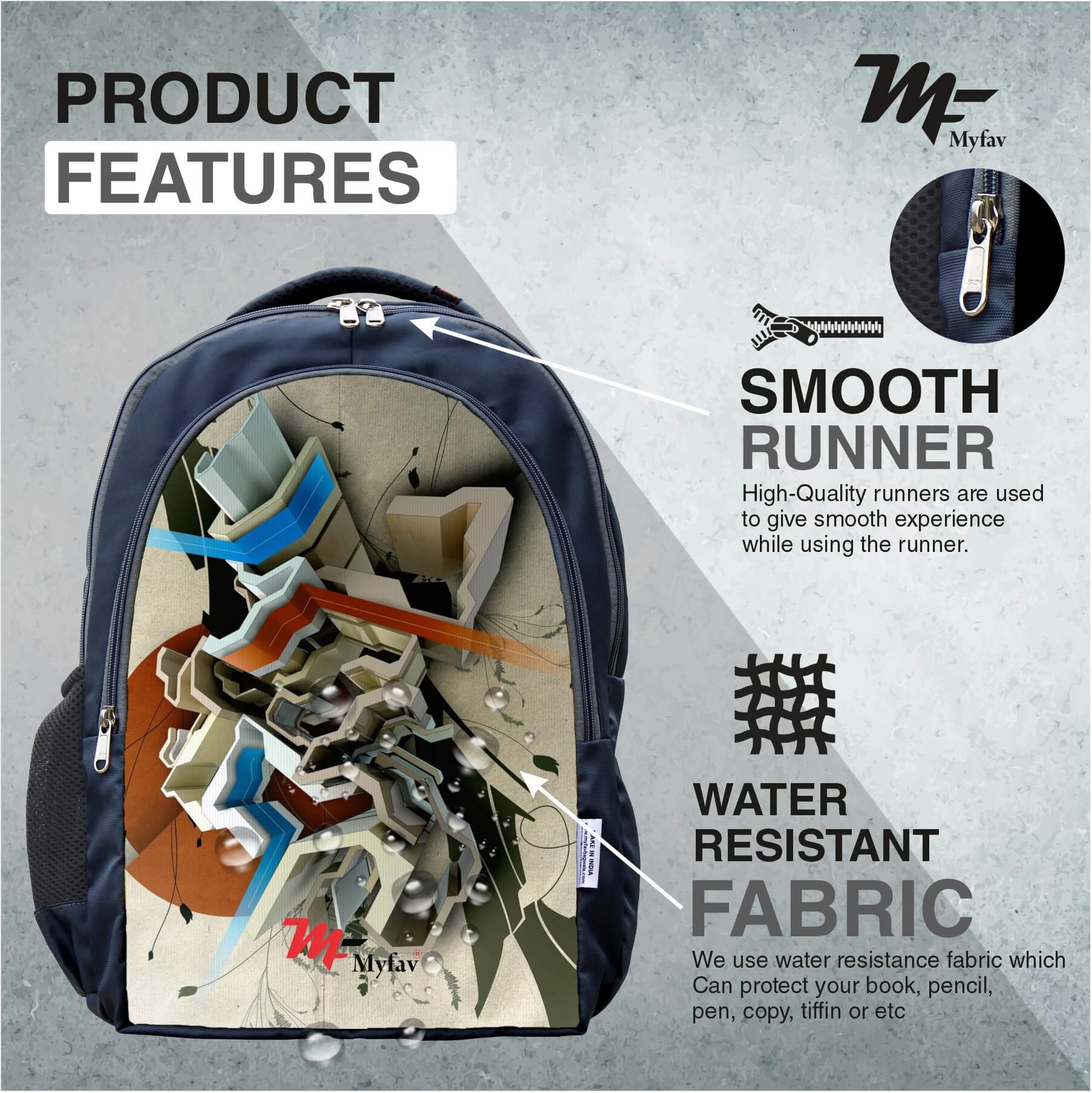 MY FAV Digital Print Backpack with Laptop compartment for Men Women 30 L Laptop Backpack