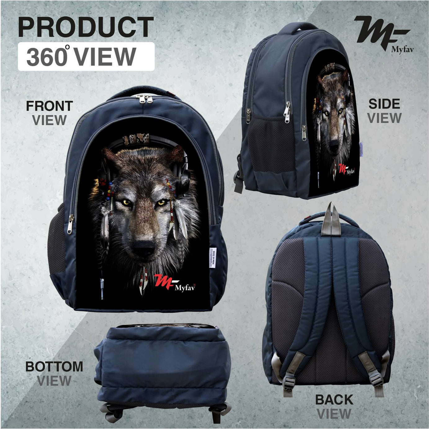 Adventure Backpack - Wolf Print