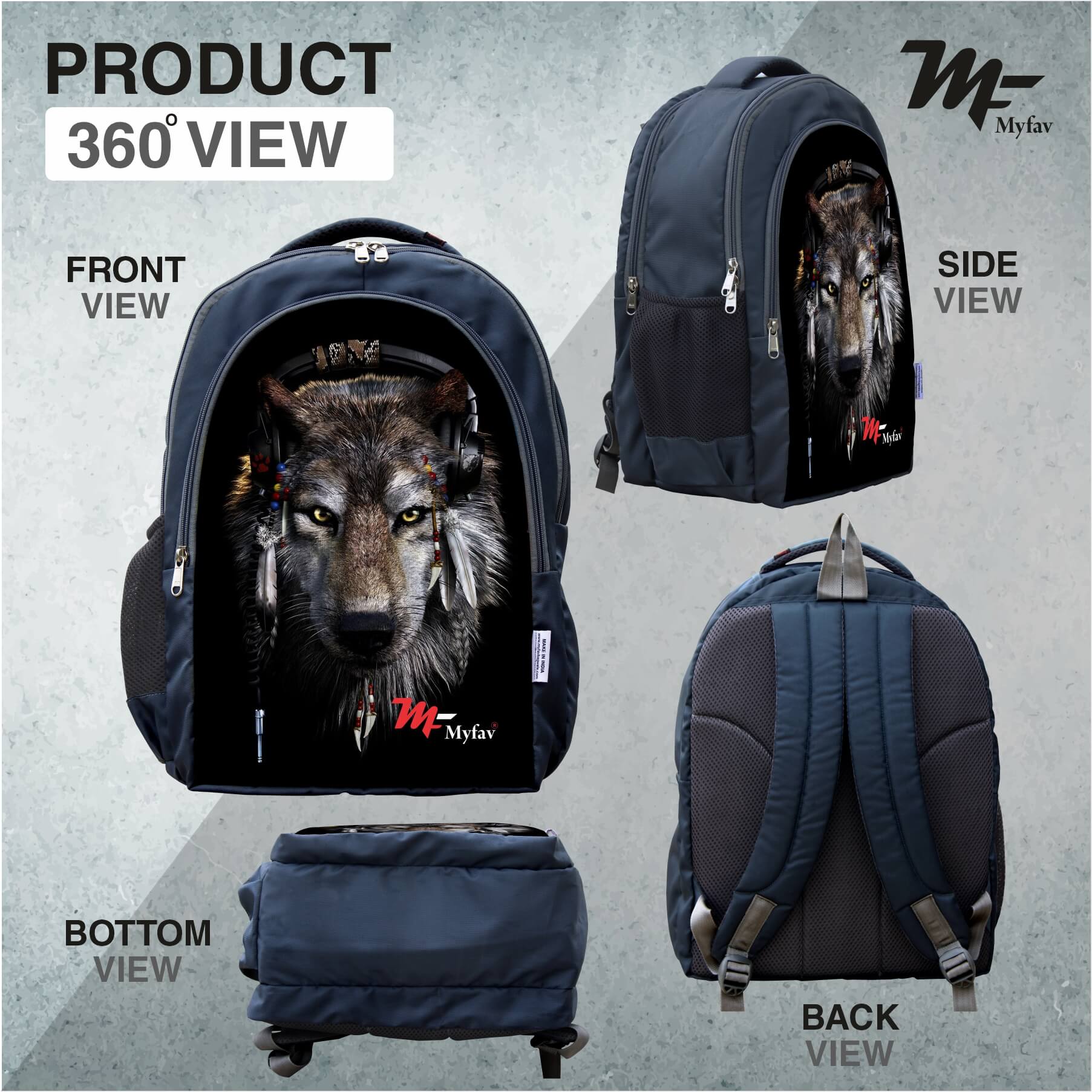 Adventure Backpack - Wolf Print