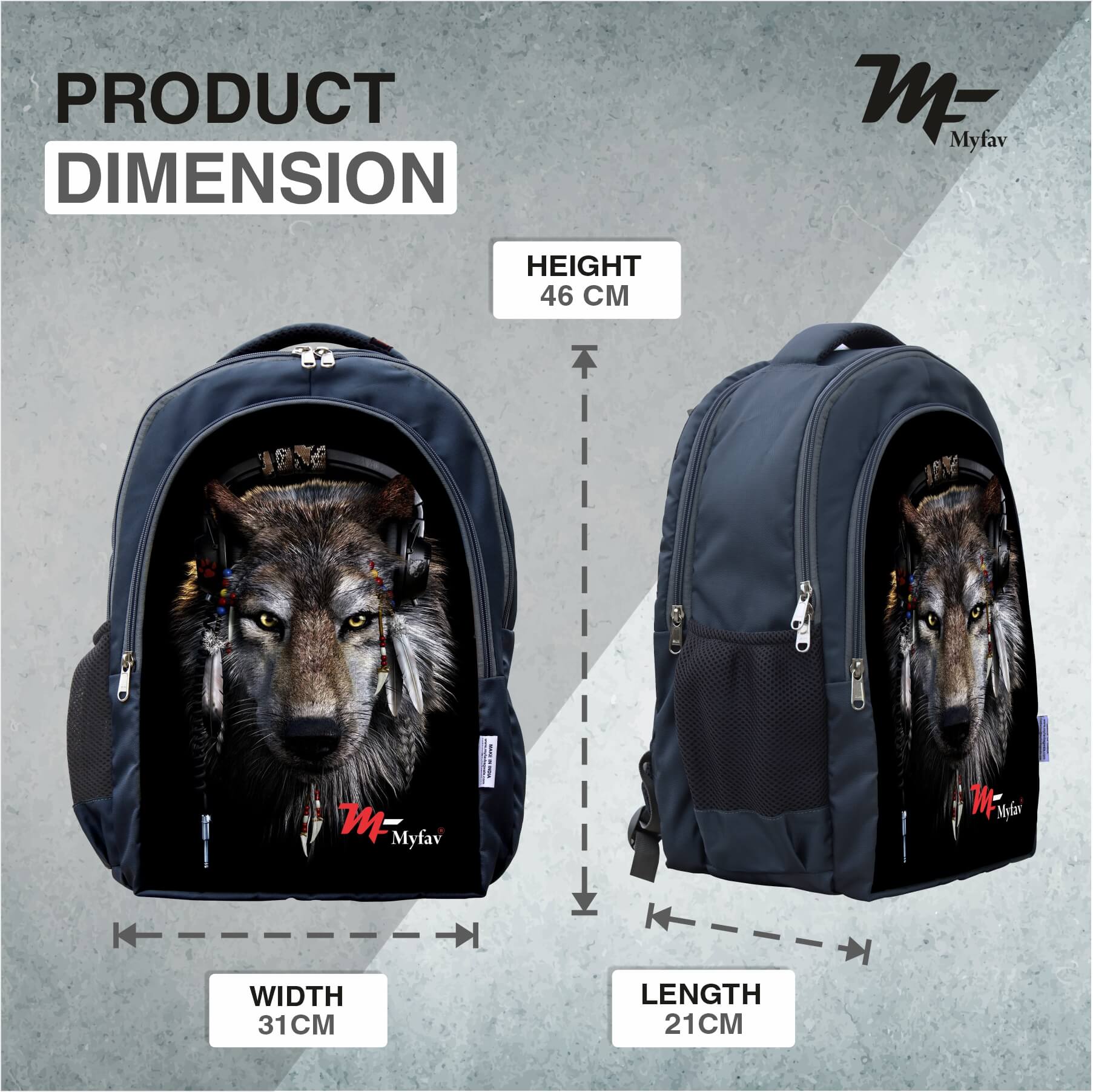 Adventure Backpack - Wolf Print