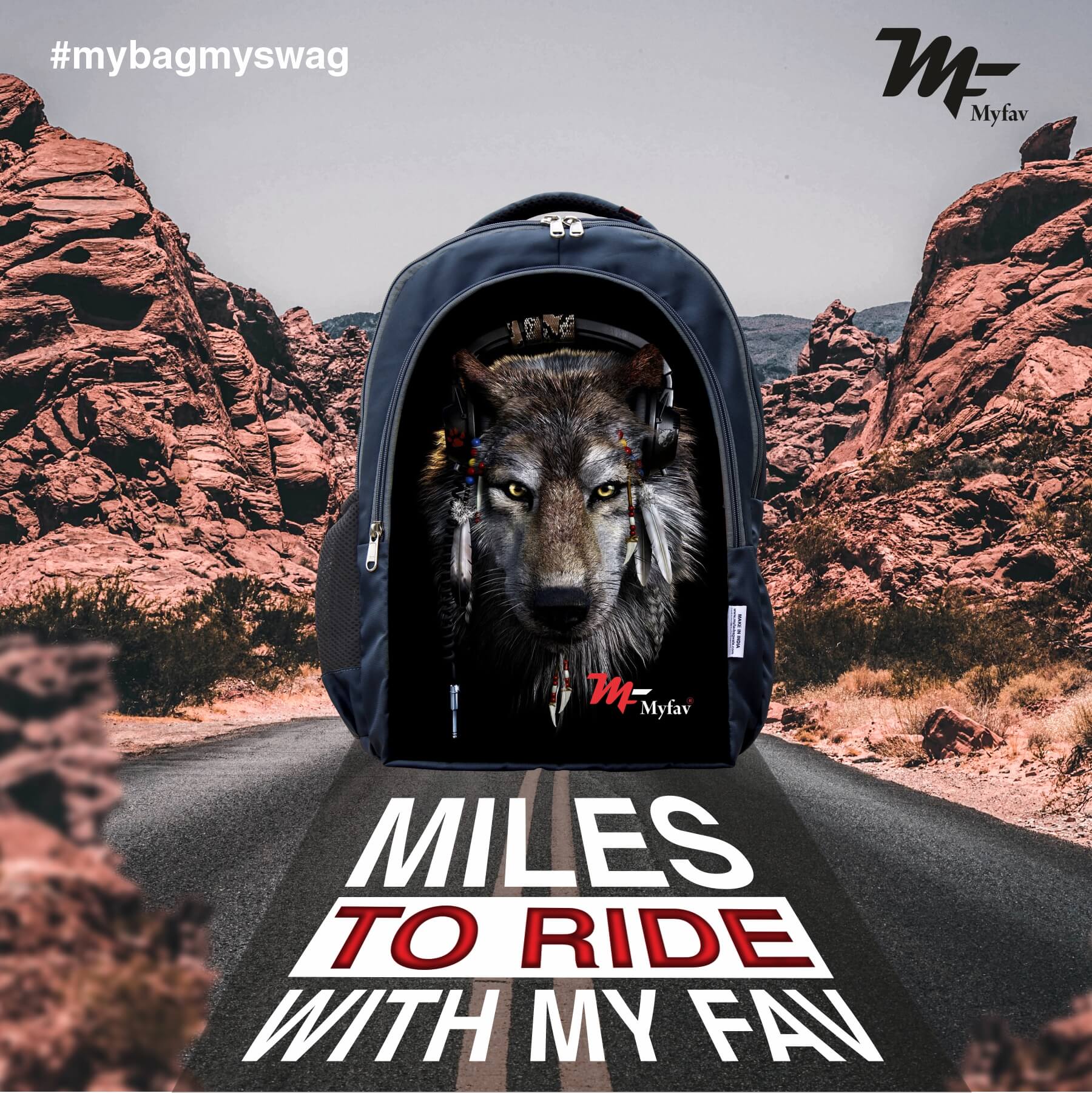 Adventure Backpack - Wolf Print