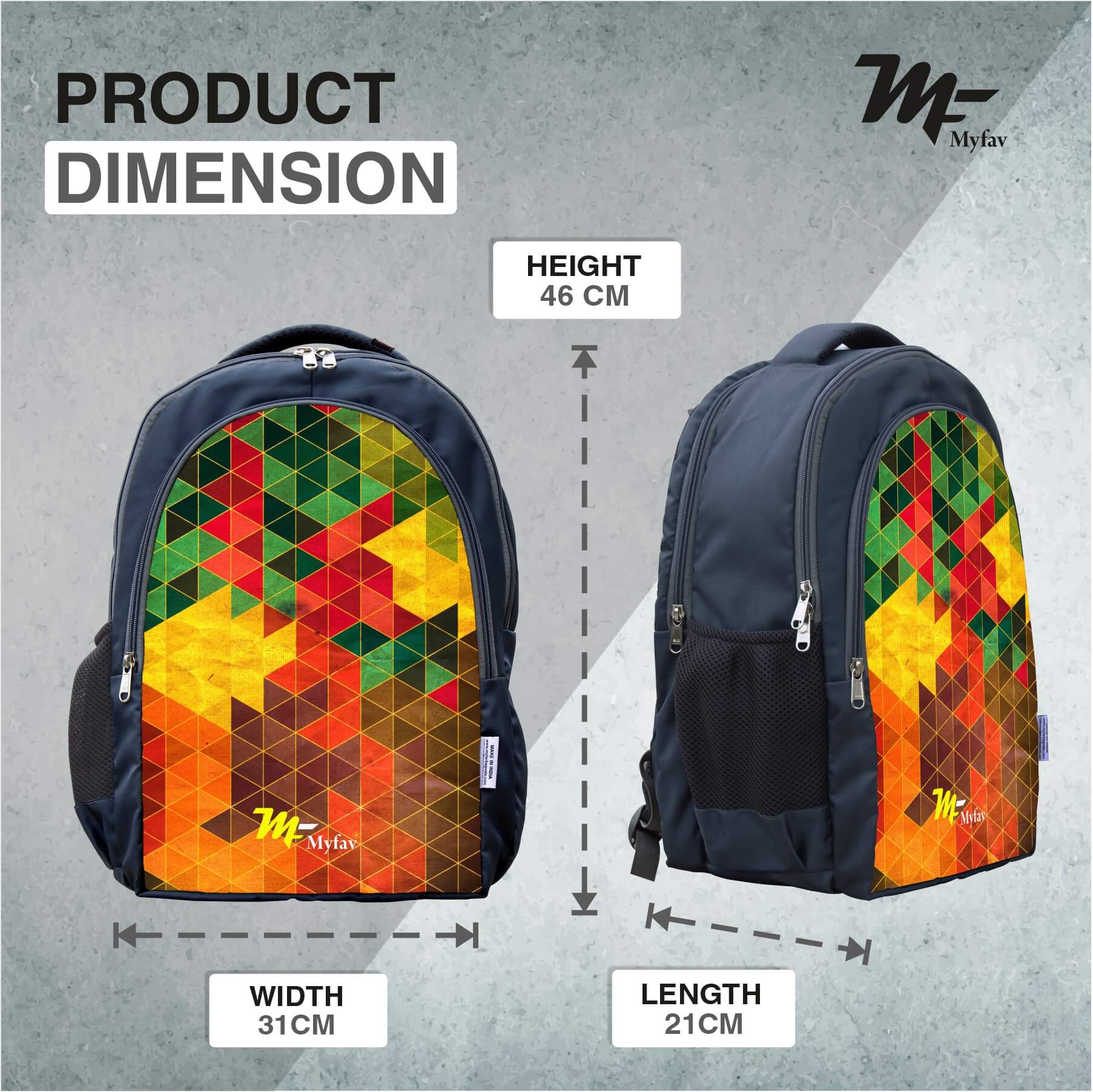 Adventure Backpack - Triangles Digital Print