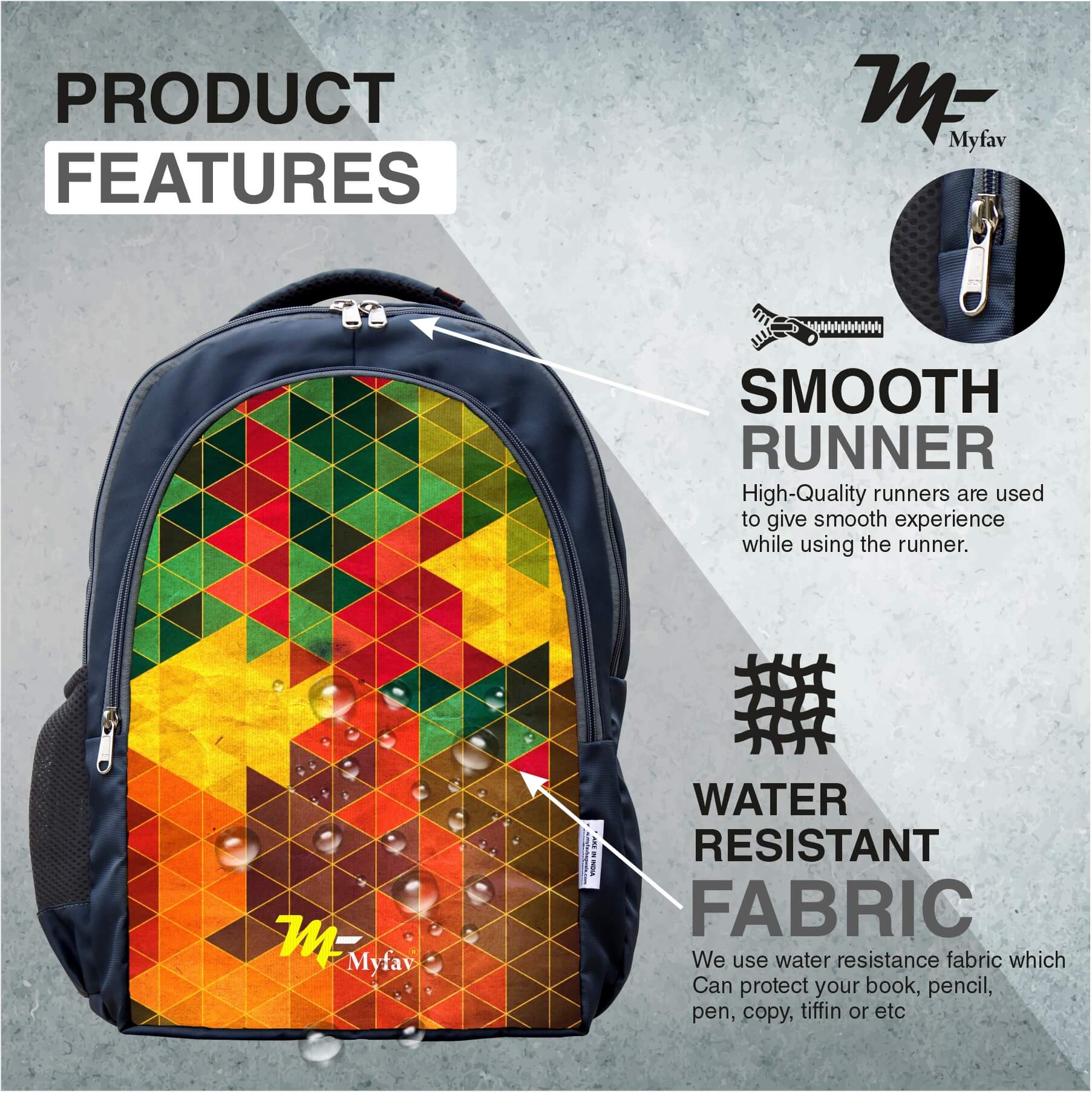 Adventure Backpack - Triangles Digital Print