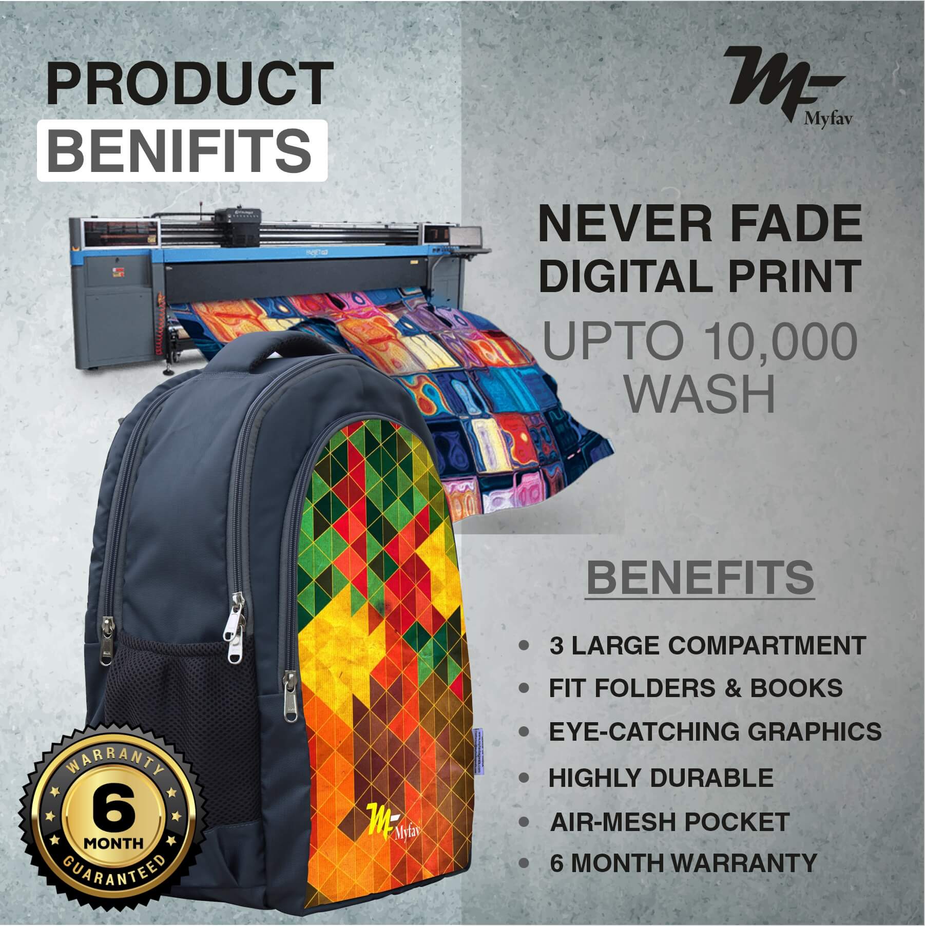 Adventure Backpack - Triangles Digital Print