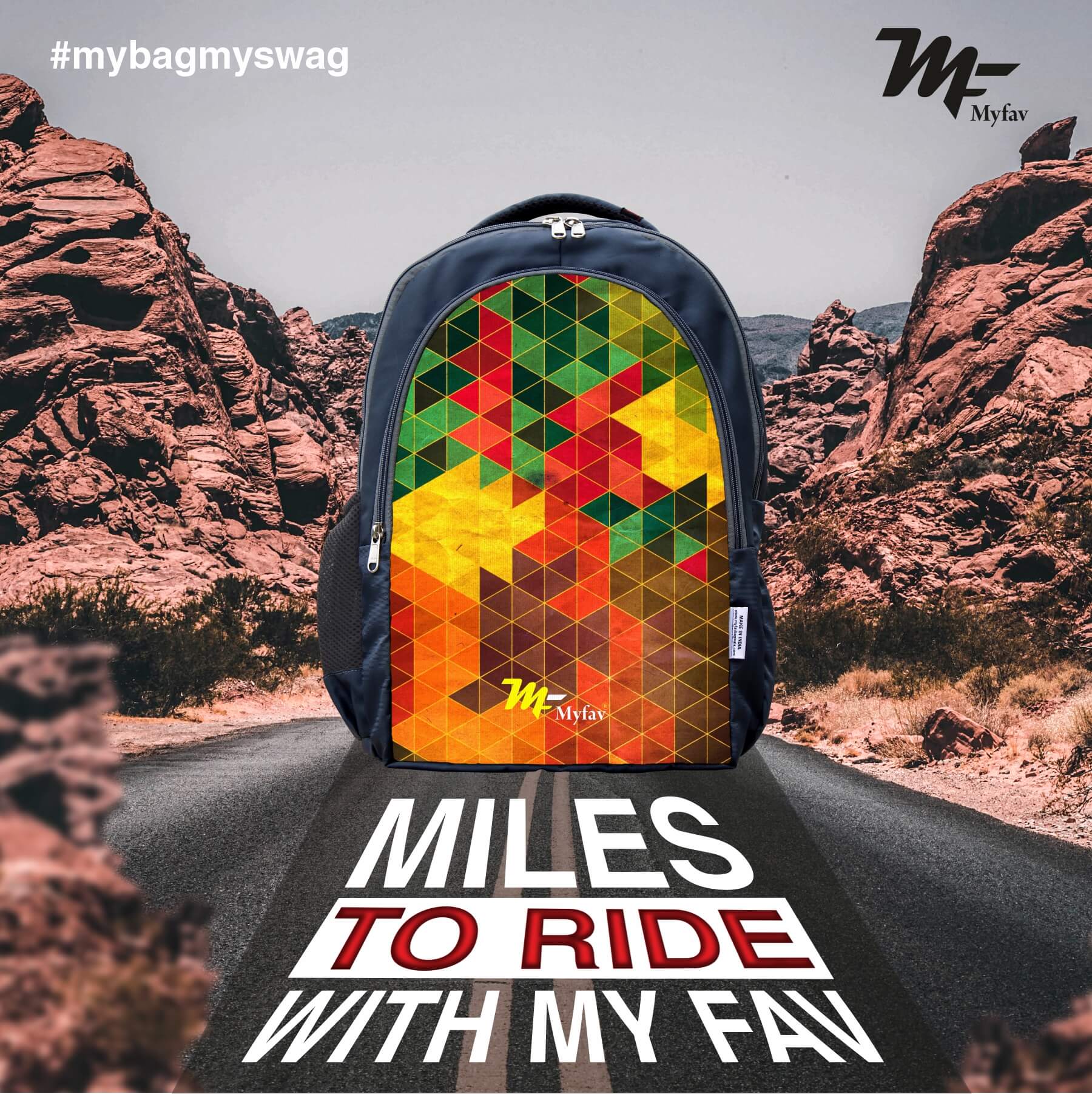 Adventure Backpack - Triangles Digital Print