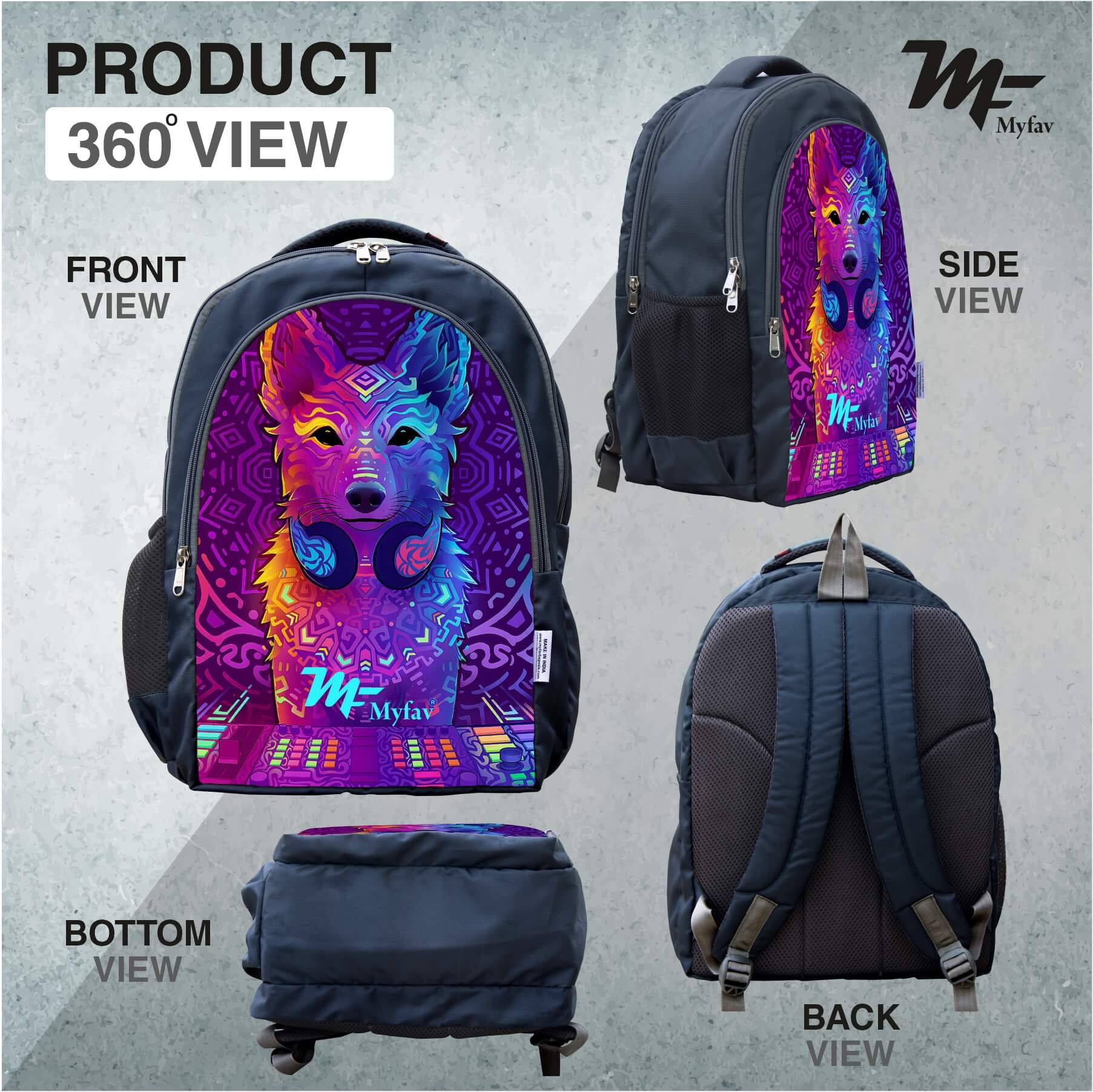 Adventure Backpack - Wolf Digital Print