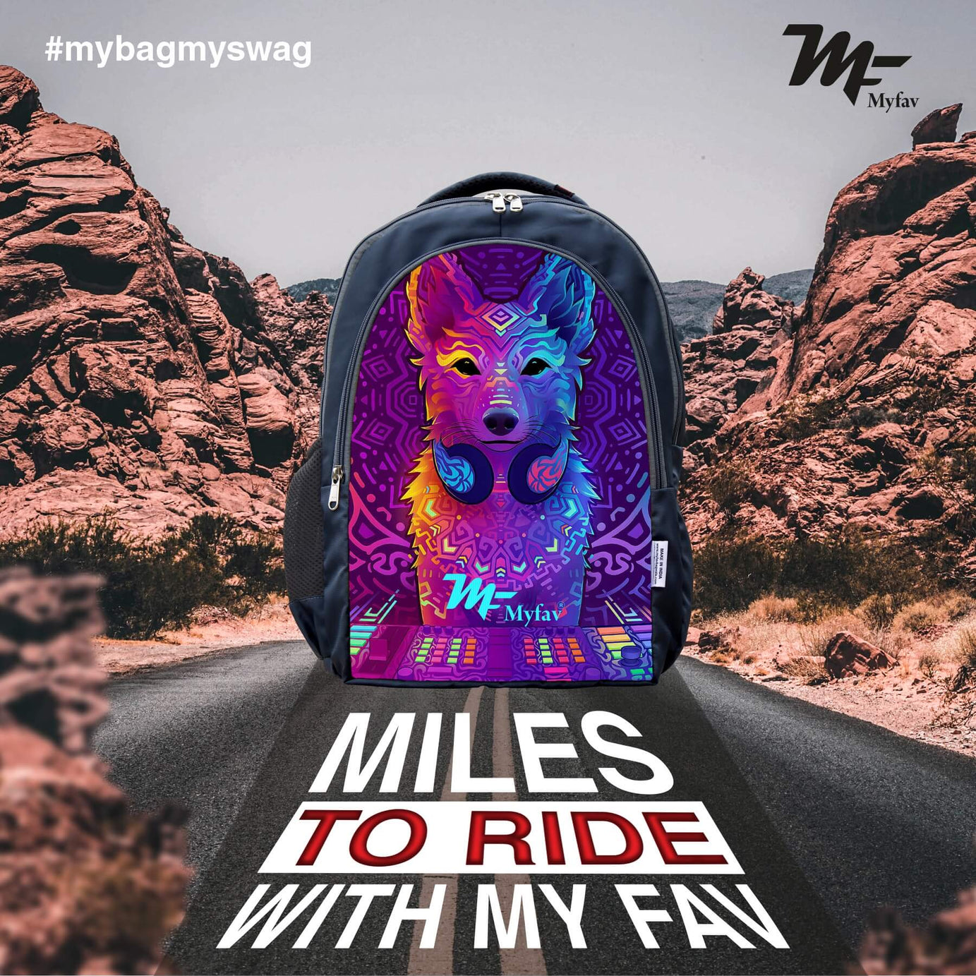 Adventure Backpack - Wolf Digital Print