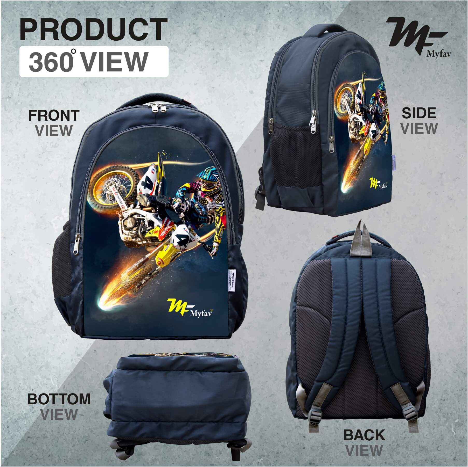 Adventure Backpack - Racing Bike Print