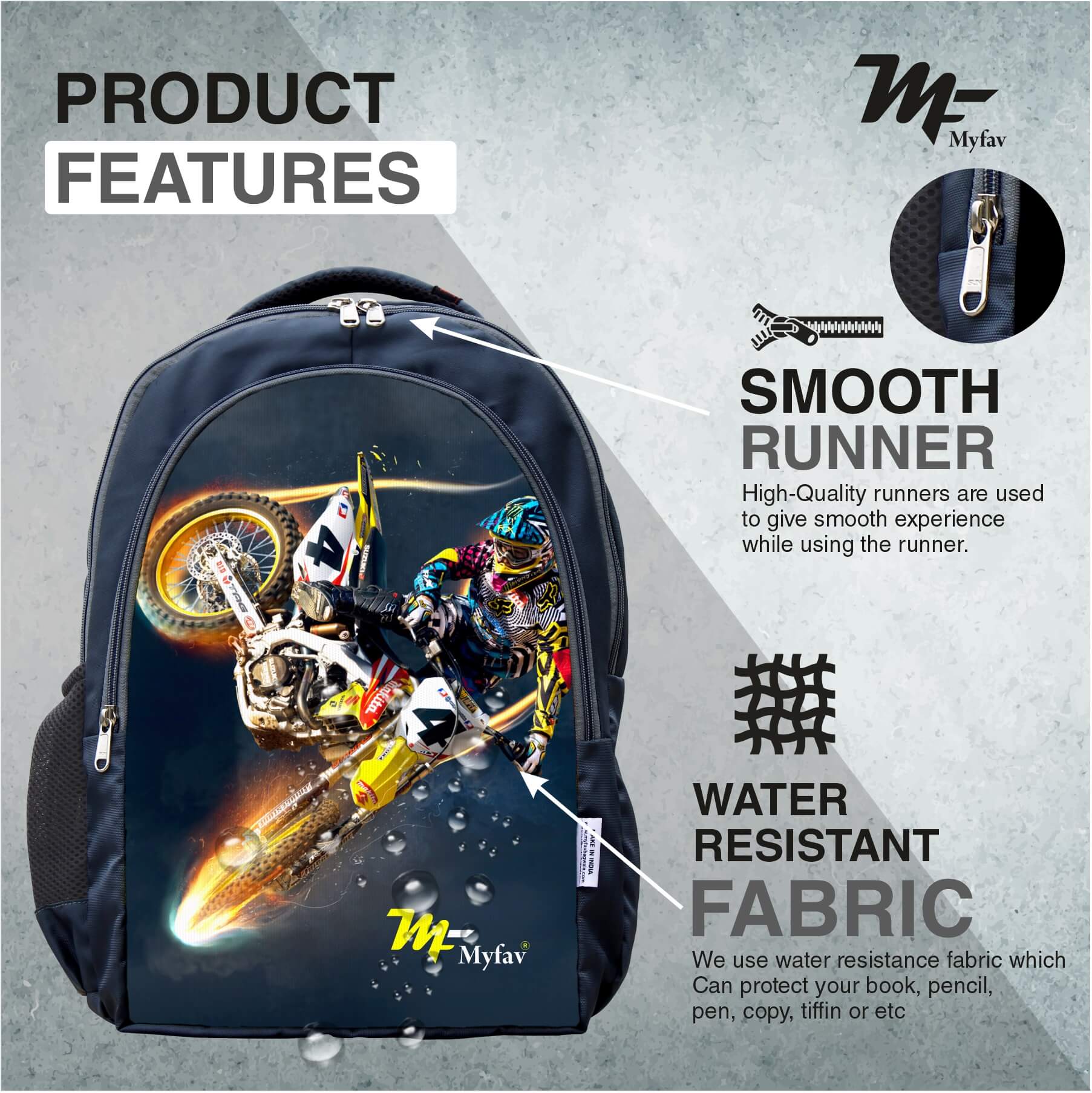 Adventure Backpack - Racing Bike Print