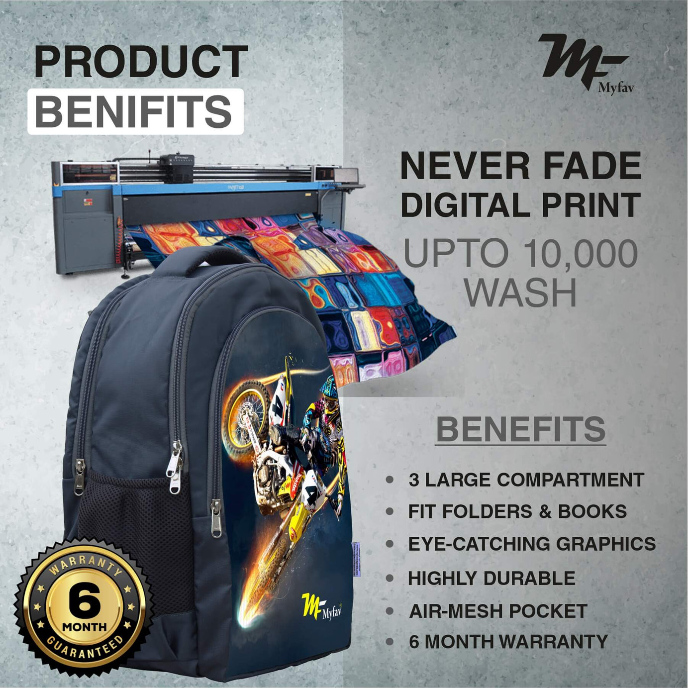 Adventure Backpack - Racing Bike Print