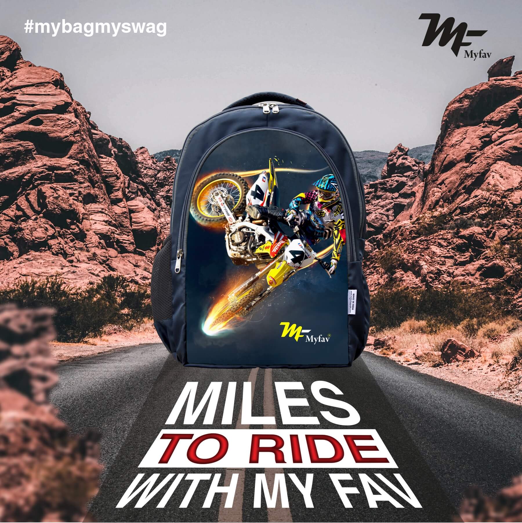 Adventure Backpack - Racing Bike Print