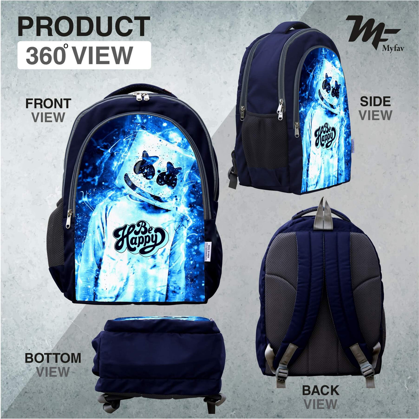 Adventure Backpack - Marshmello face Print