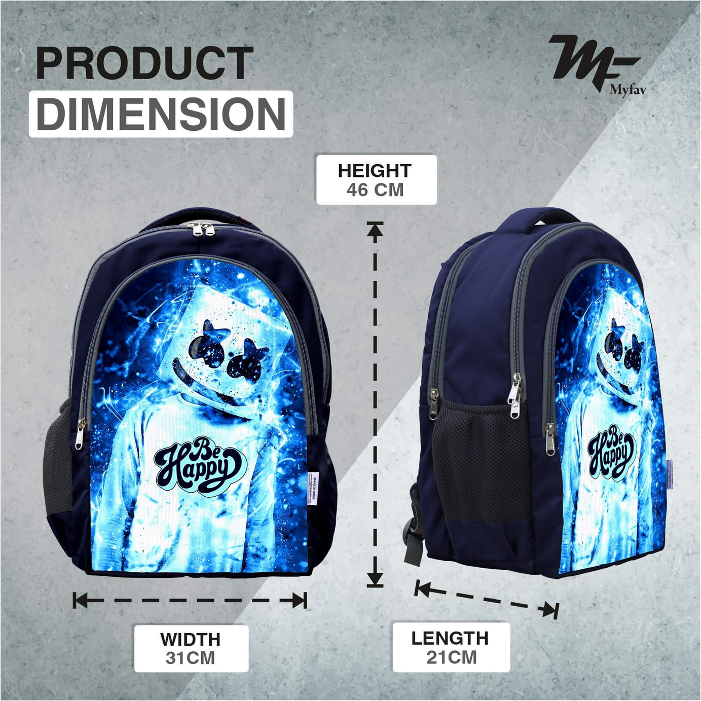 Adventure Backpack - Marshmello face Print