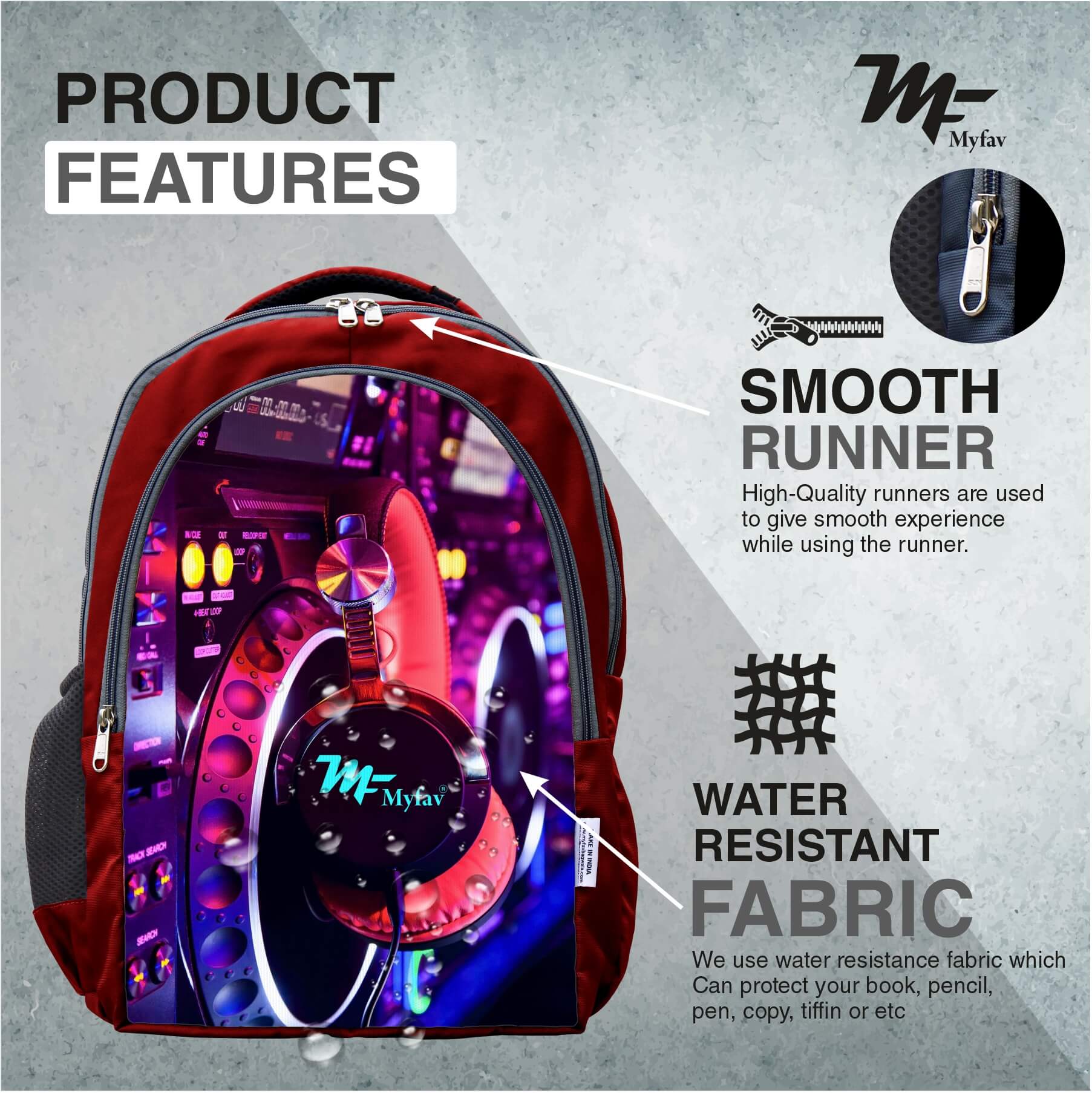 Adventure Backpack - Headphone Print