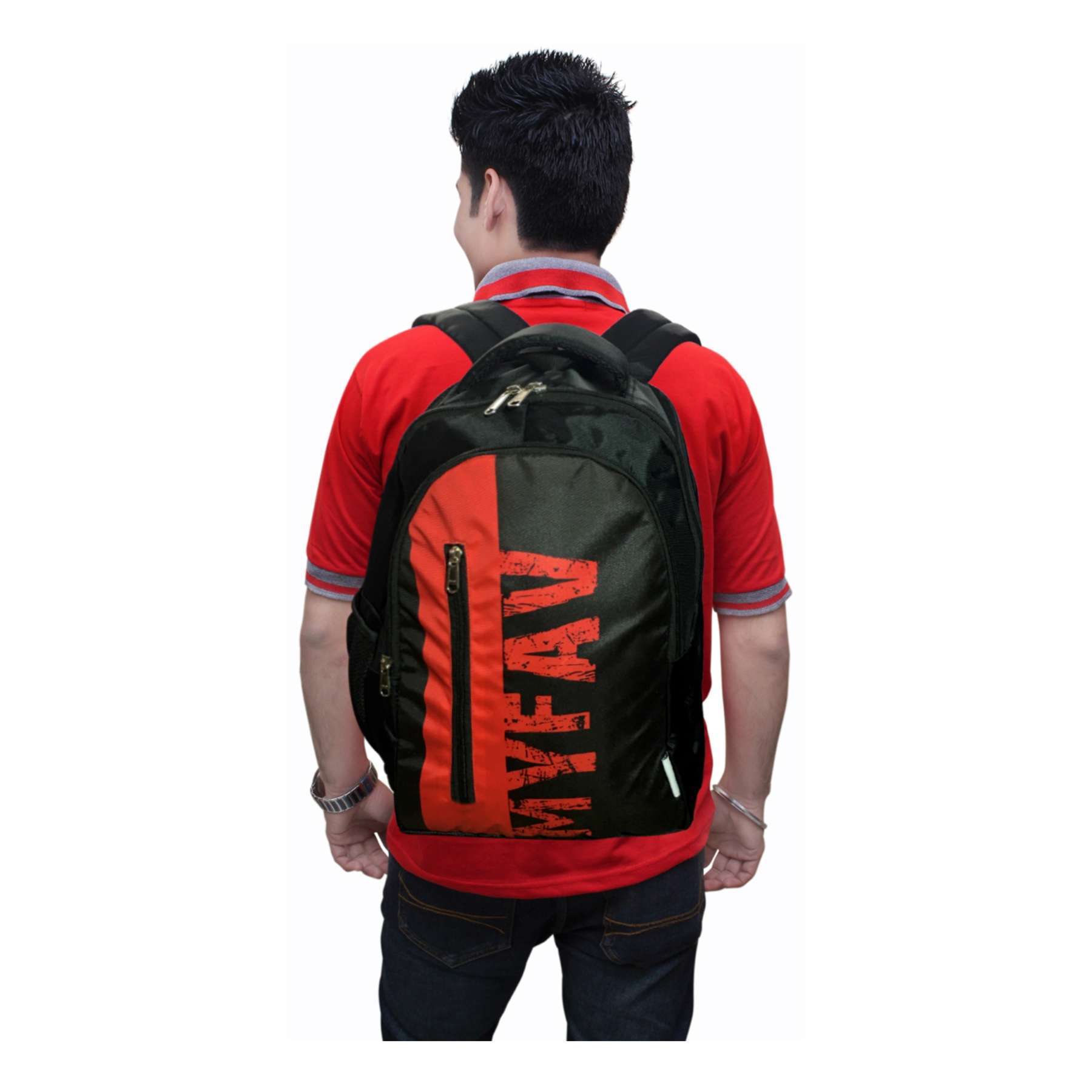 Red Black Laptop Backpack for Office / School / Travel