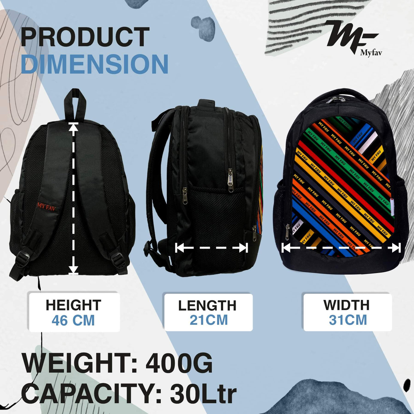 Backpack - Stripes Print