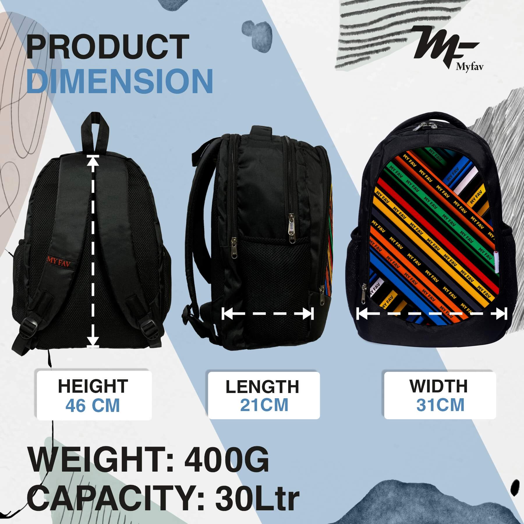 Backpack - Stripes Print