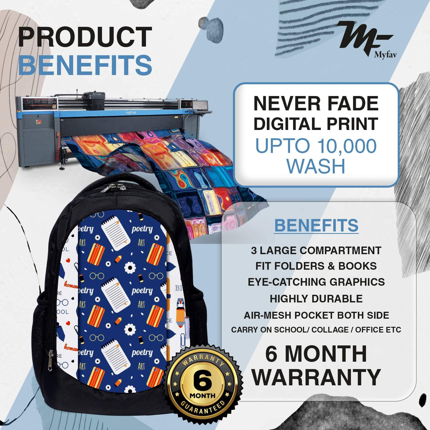Backpack - Printed Laptop Backpack