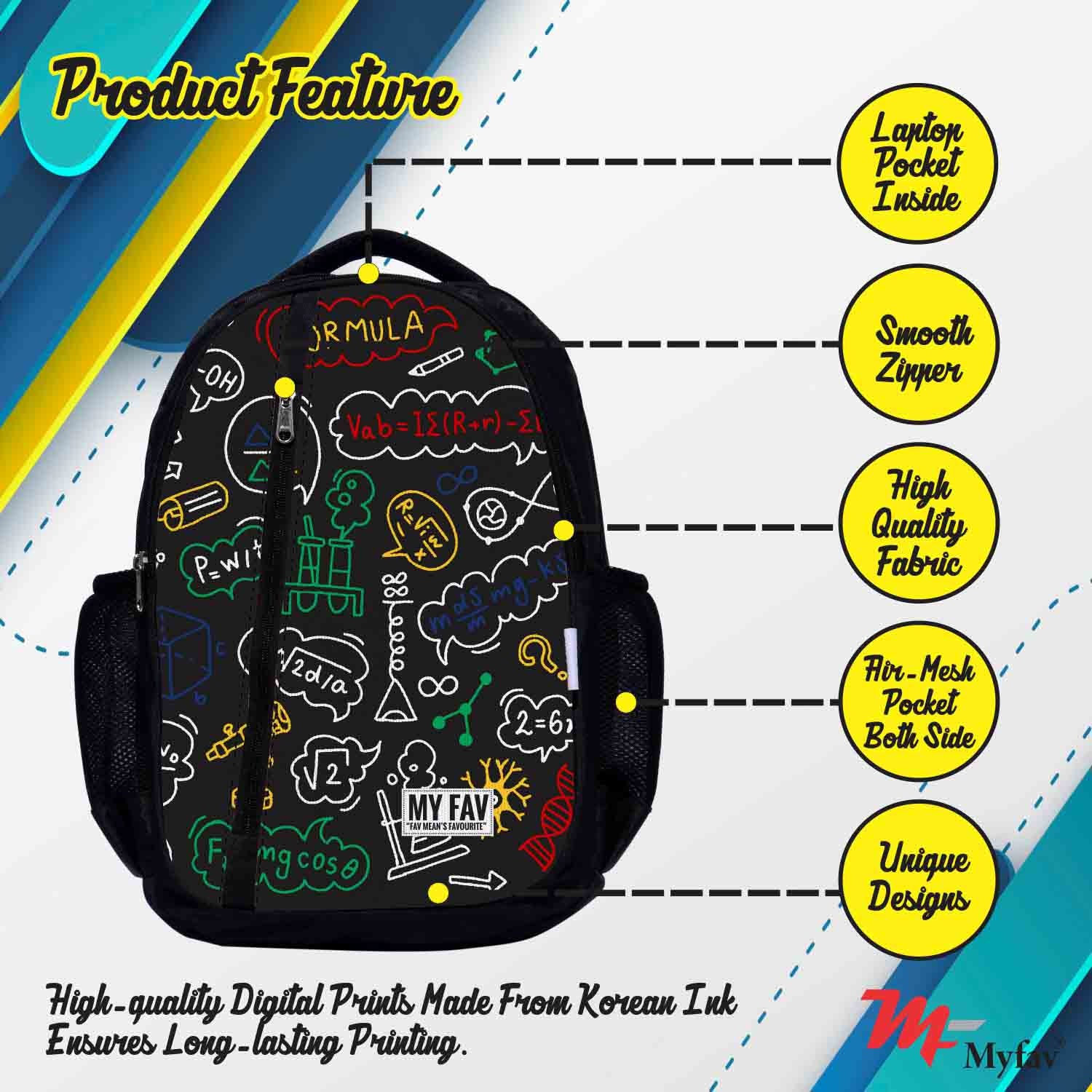 My Fav Alogritham Print Laptop Backpack For Men Women / School Bag for Boys Girls