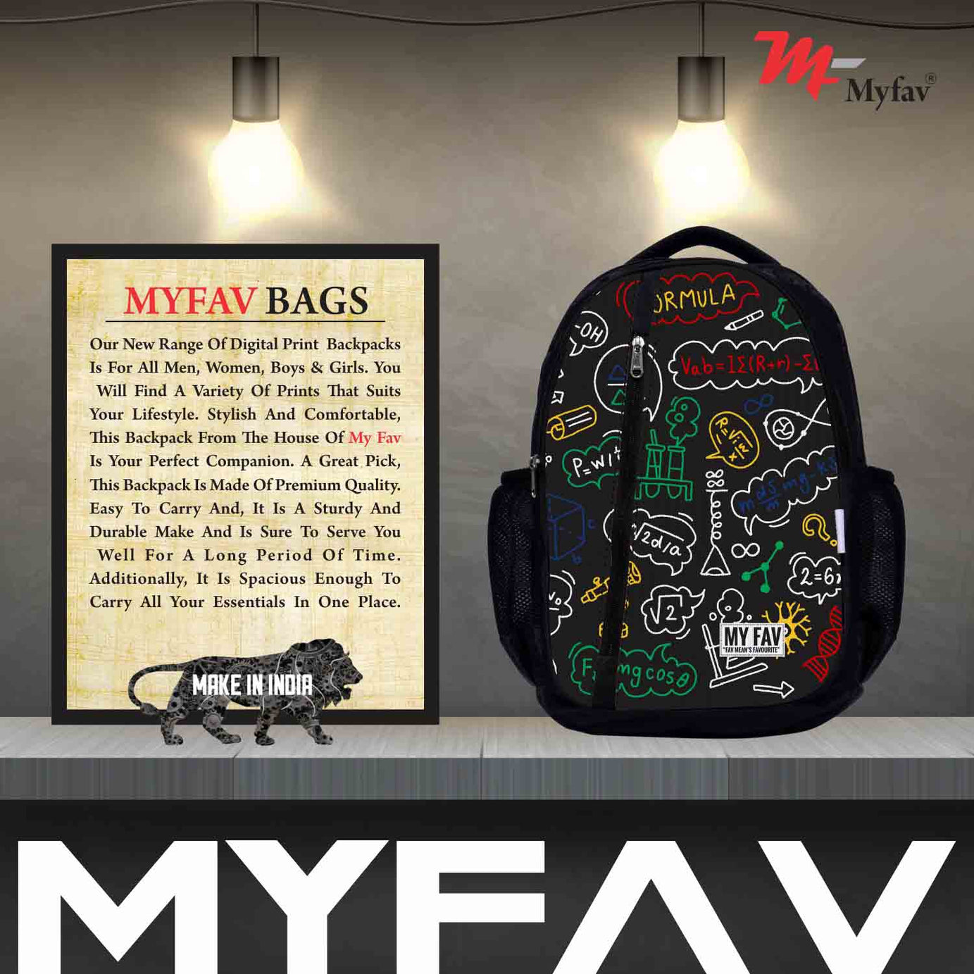 My Fav Alogritham Print Laptop Backpack For Men Women / School Bag for Boys Girls