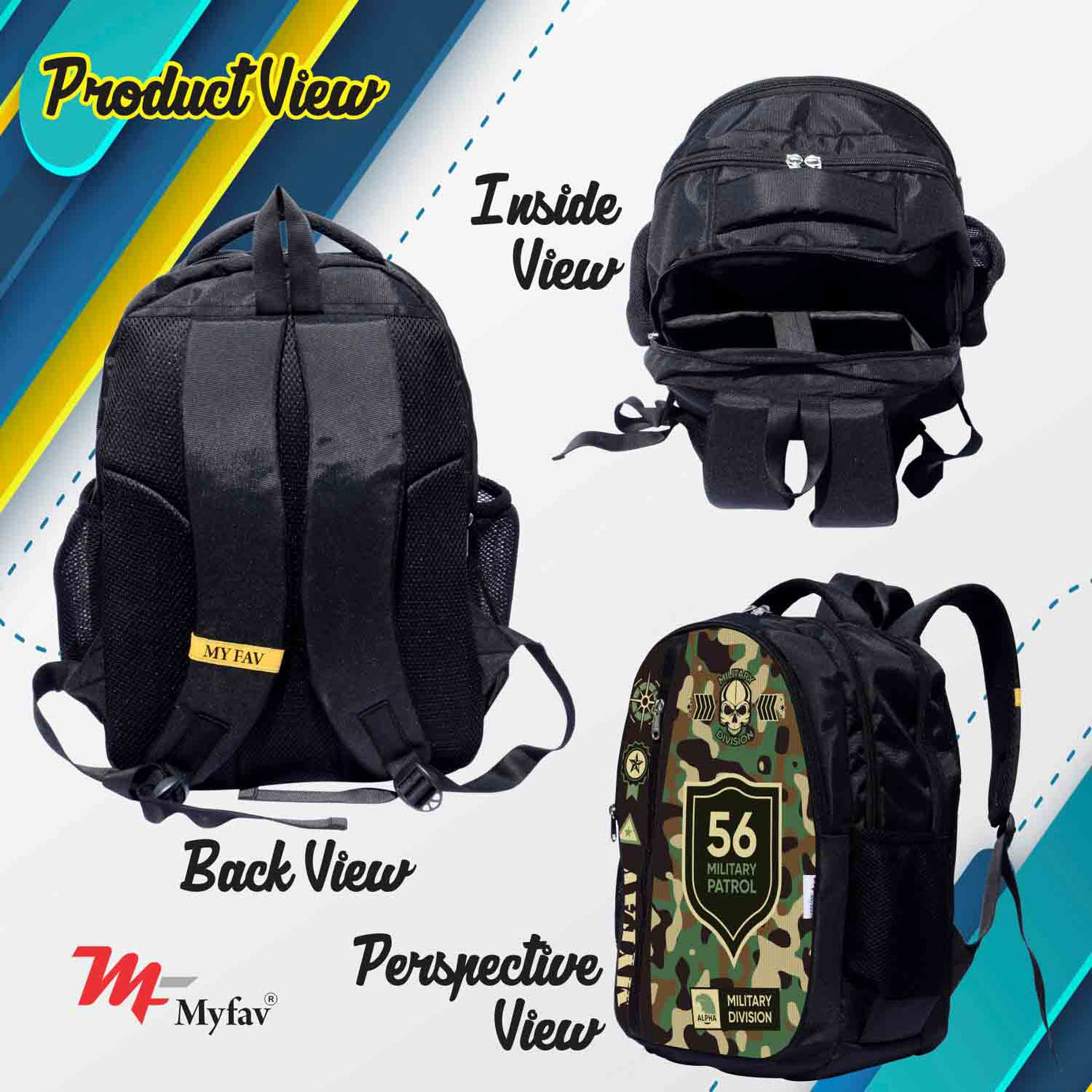 My Fav Camouflage Laptop Backpack For Men Women / School Bag for Boys Girls