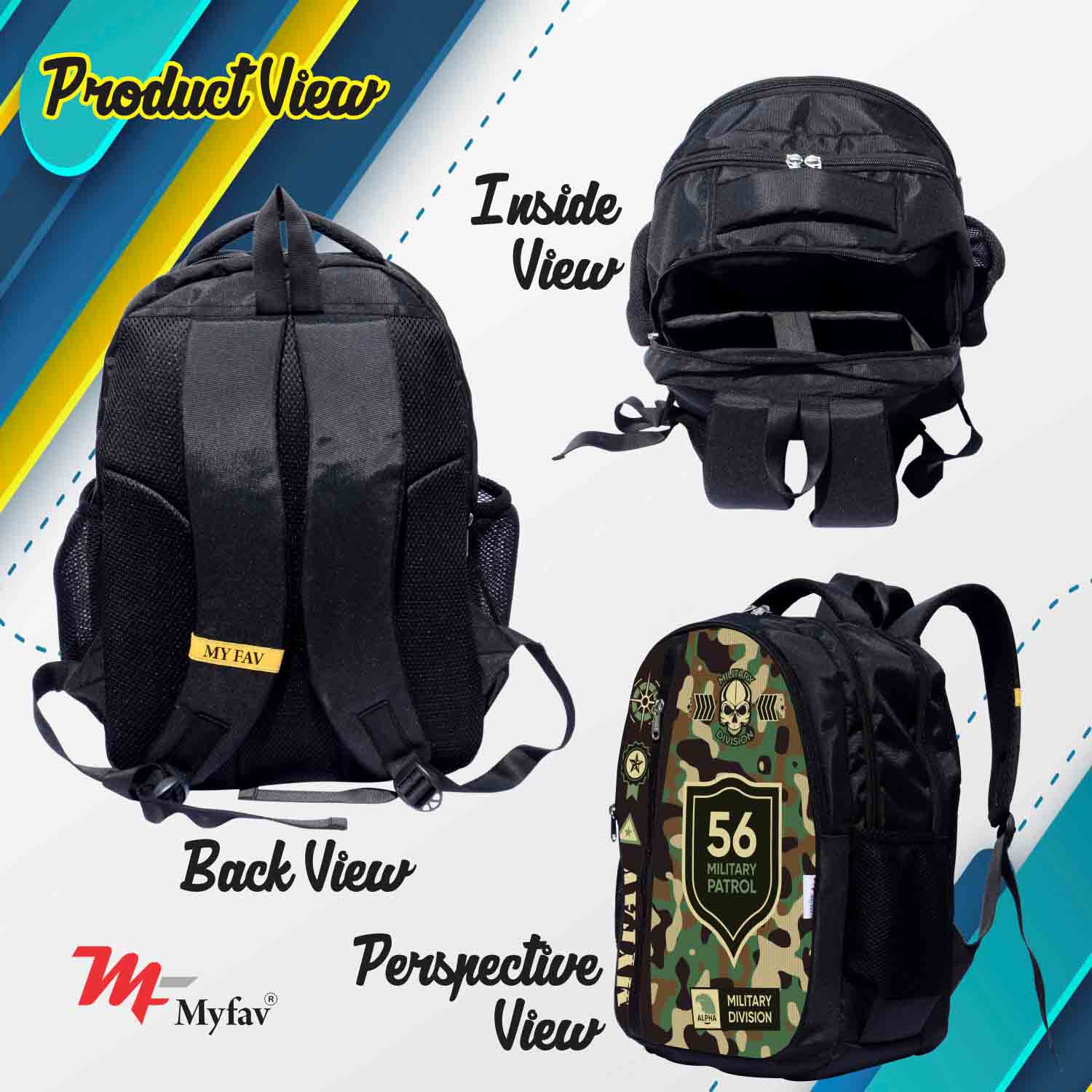 My Fav Camouflage Laptop Backpack For Men Women / School Bag for Boys Girls