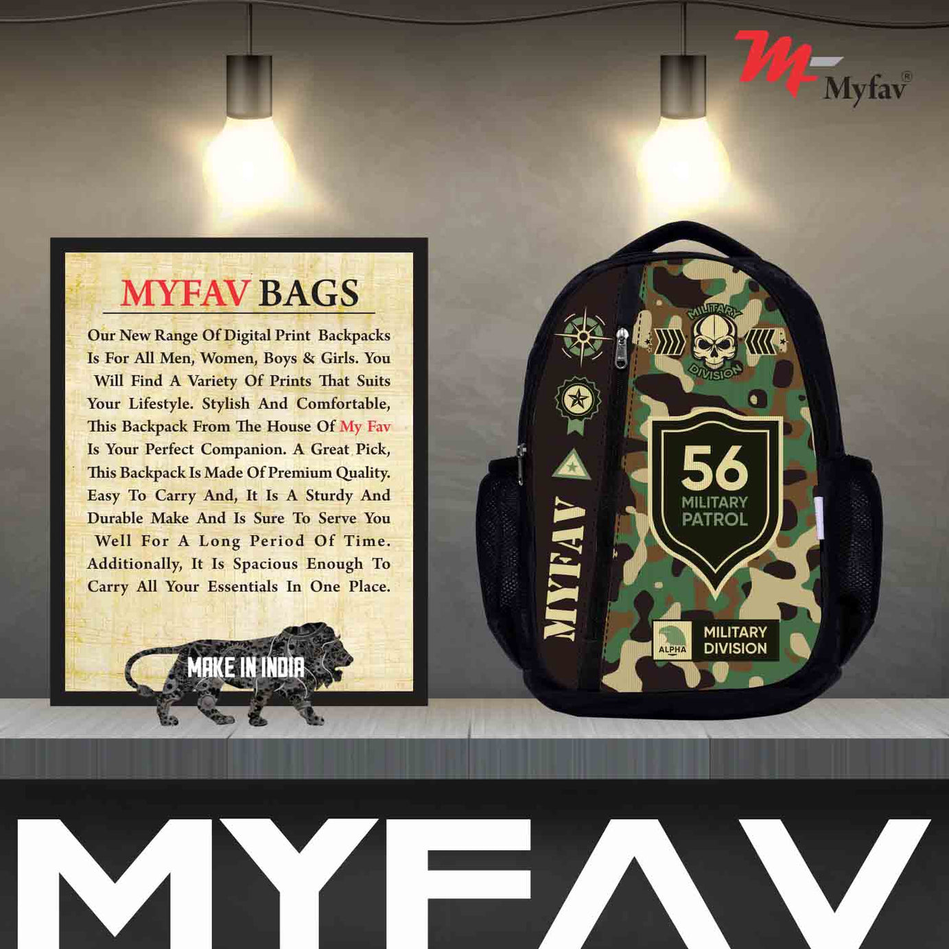 My Fav Camouflage Laptop Backpack For Men Women / School Bag for Boys Girls