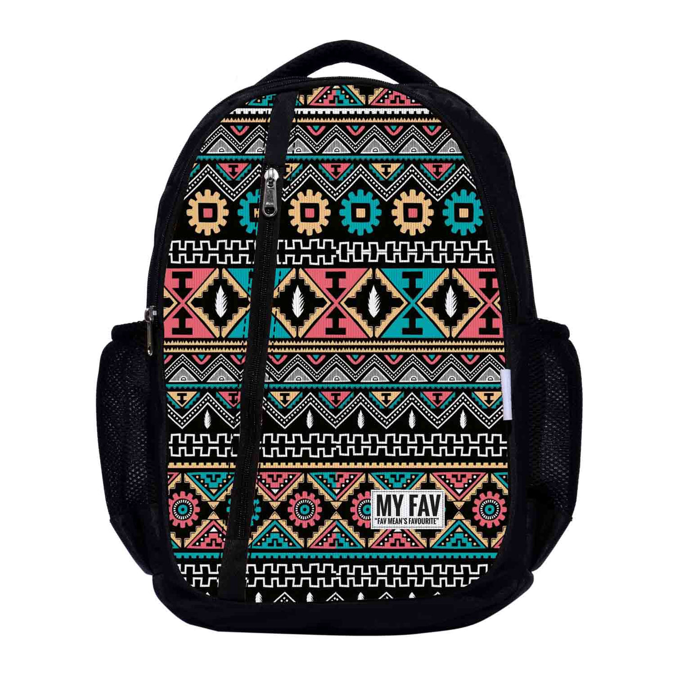 My Fav Ikkat Print Laptop Backpack For Men Women / School Bag for Boys Girls