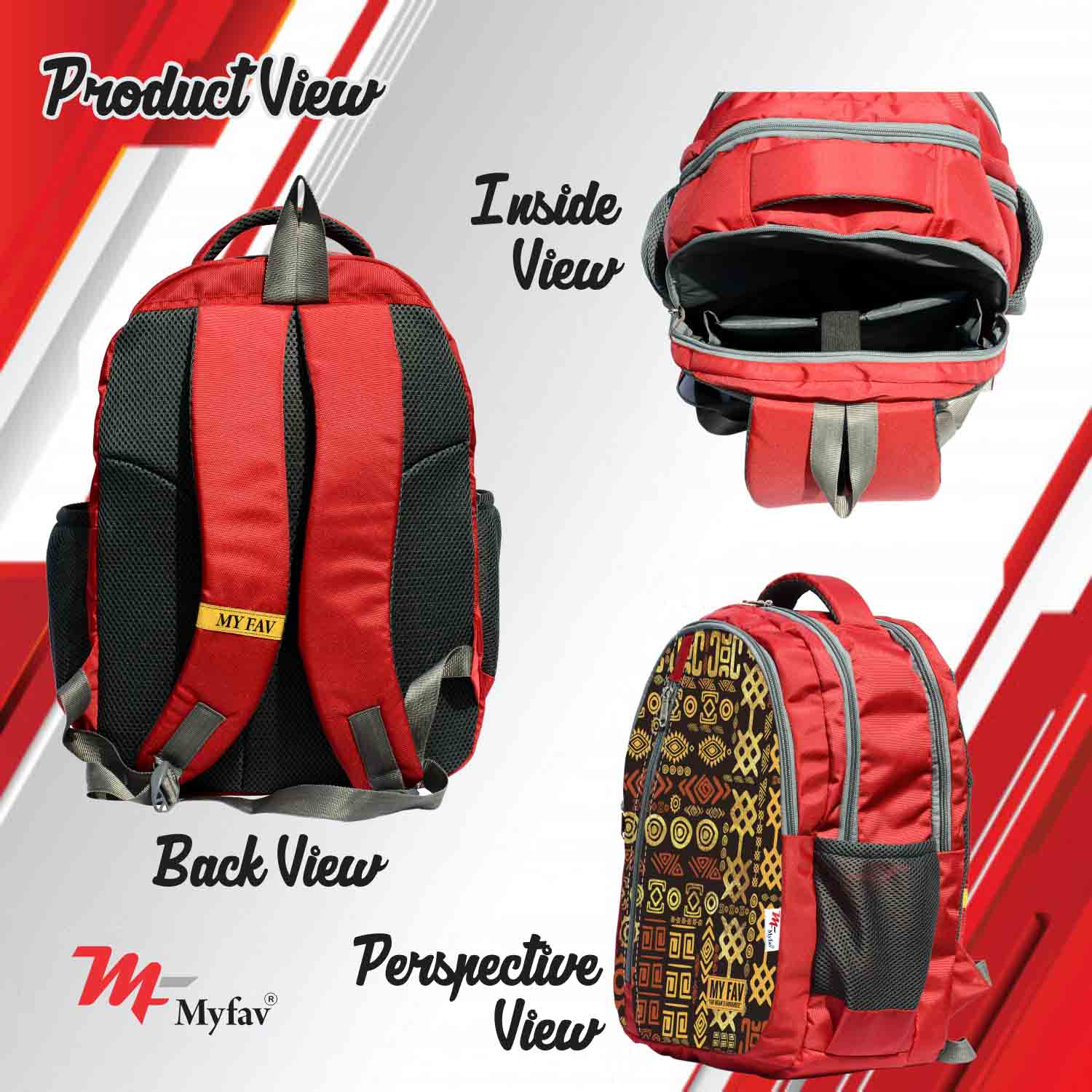 My Fav Digital Print Laptop Backpack For Men Women / School Bag For Boys Girls